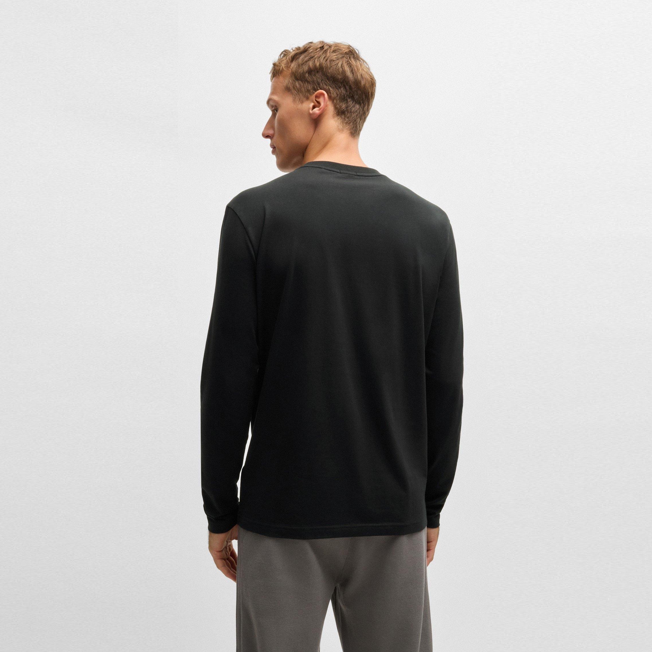 Black 001 - Boss - HBG Long T-Shirt with Iconic Logo - 3