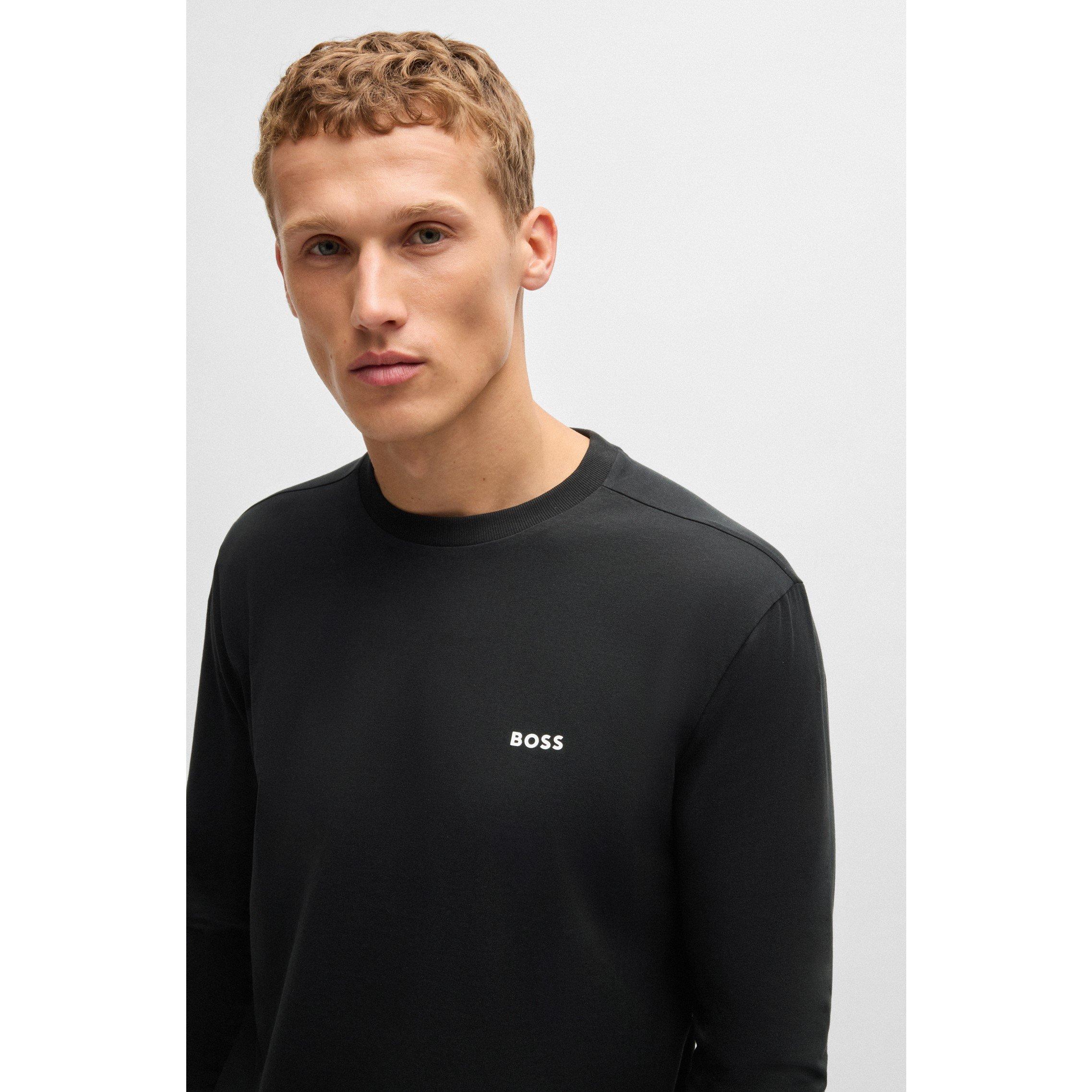 Black 001 - Boss - HBG Long T-Shirt with Iconic Logo - 4