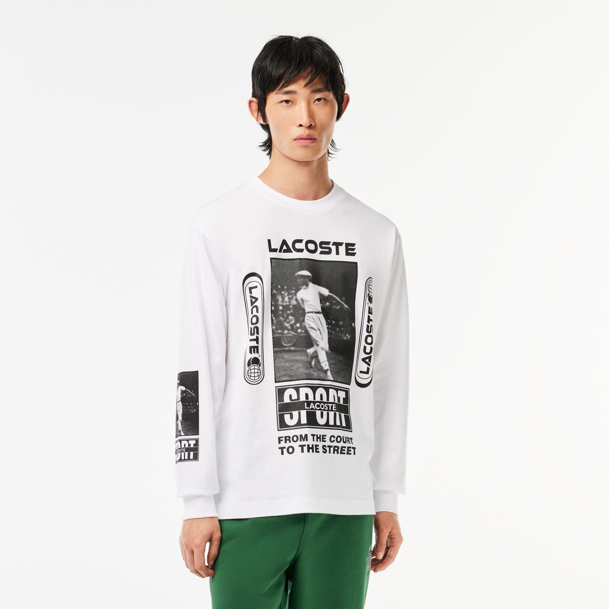 White/Black - Lacoste - Men's Training Long-Sleeve T-Shirt - 1