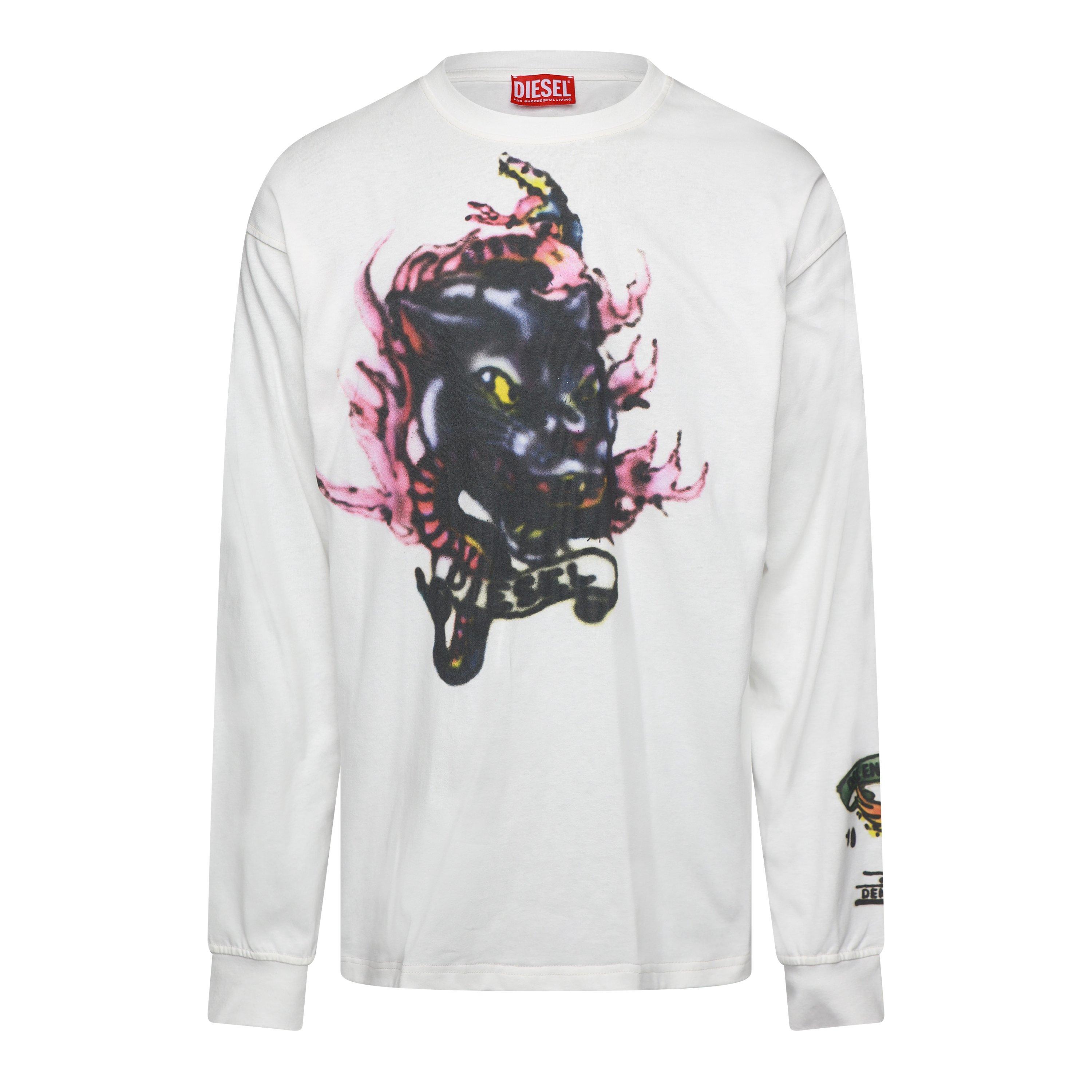 Diesel Men's T-Boxt Long Sleeve T-Shirt - Off White - S