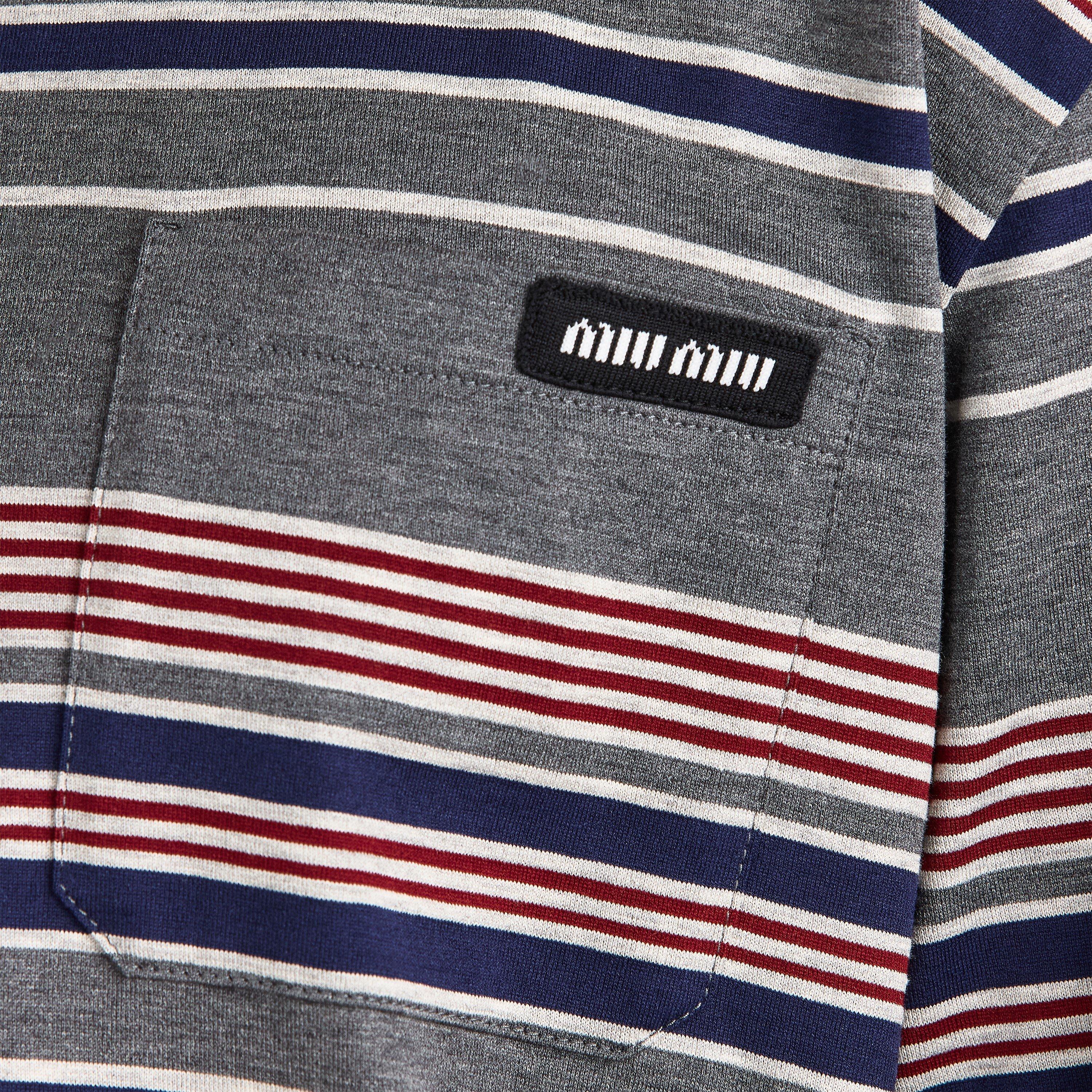 Ardesia Bleu - Miu Miu - Mens Striped Jersey T-Shirt - 5