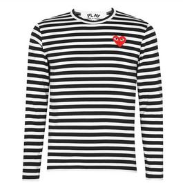 Comme des Garcons PLAY Single Heart Stripe T Shirt