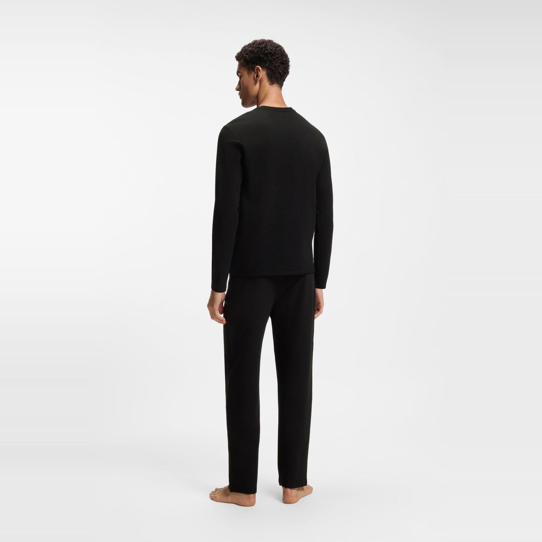 Black - Hugo - Hugo Waffle Ls-Shirt 10269584 01 - 3