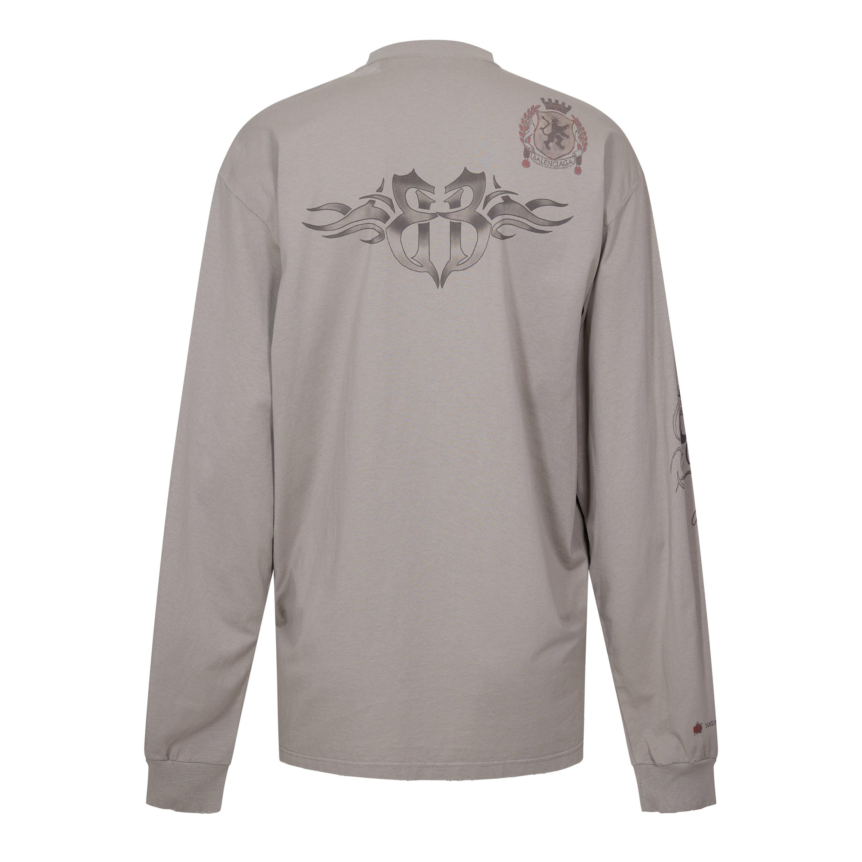 Cement Grey - Balenciaga - Men's Long Sleeve T-Shirt - 2