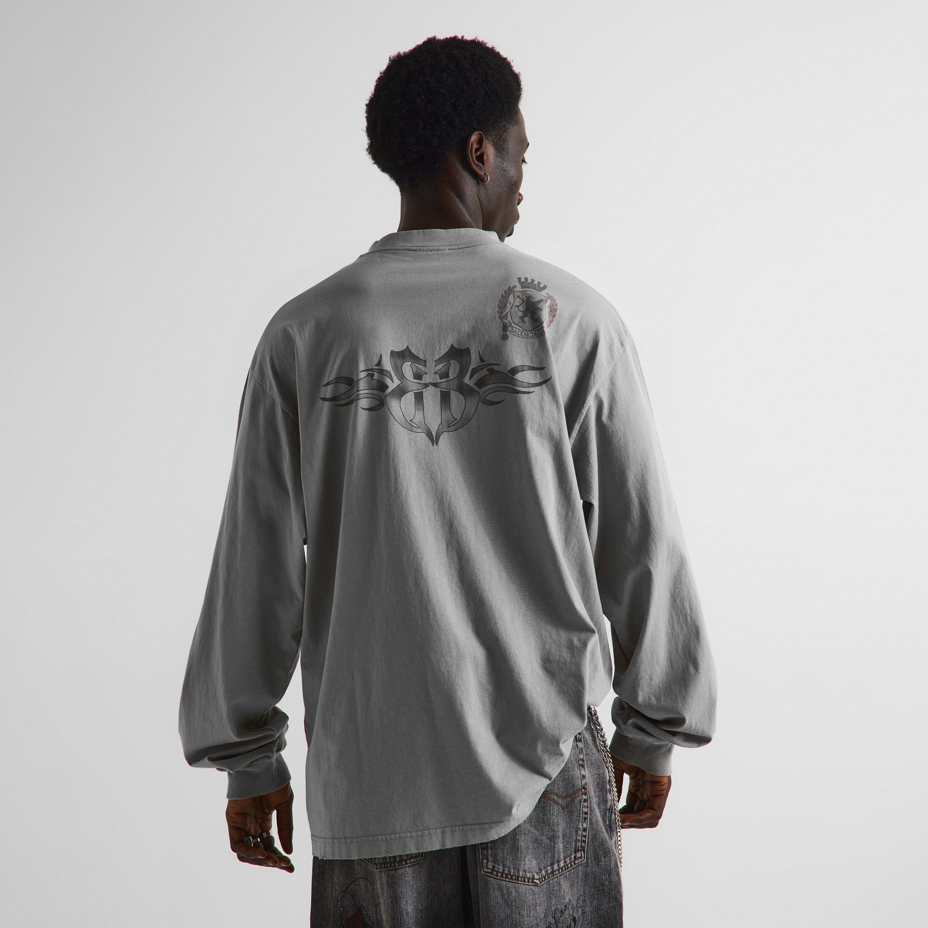 Cement Grey - Balenciaga - Men's Long Sleeve T-Shirt - 4