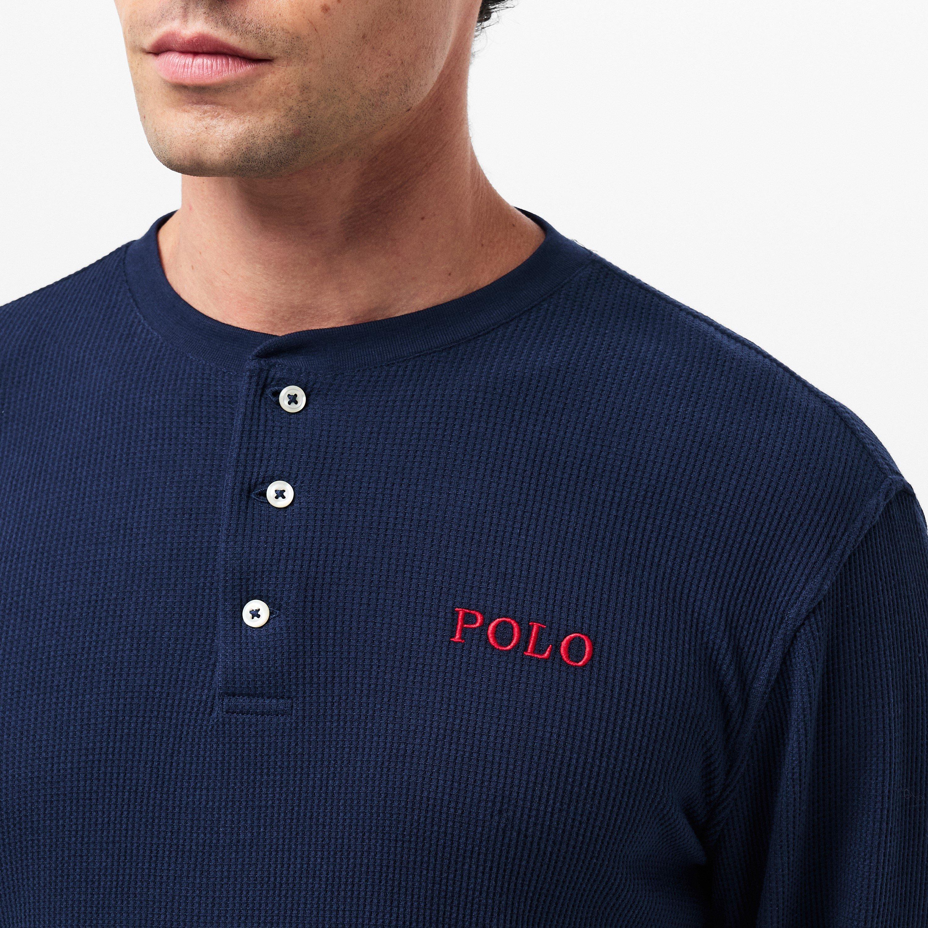 Cruise Navy - Polo Ralph Lauren - Men's Waffle Henley Long-Sleeve T-Shirt - 5