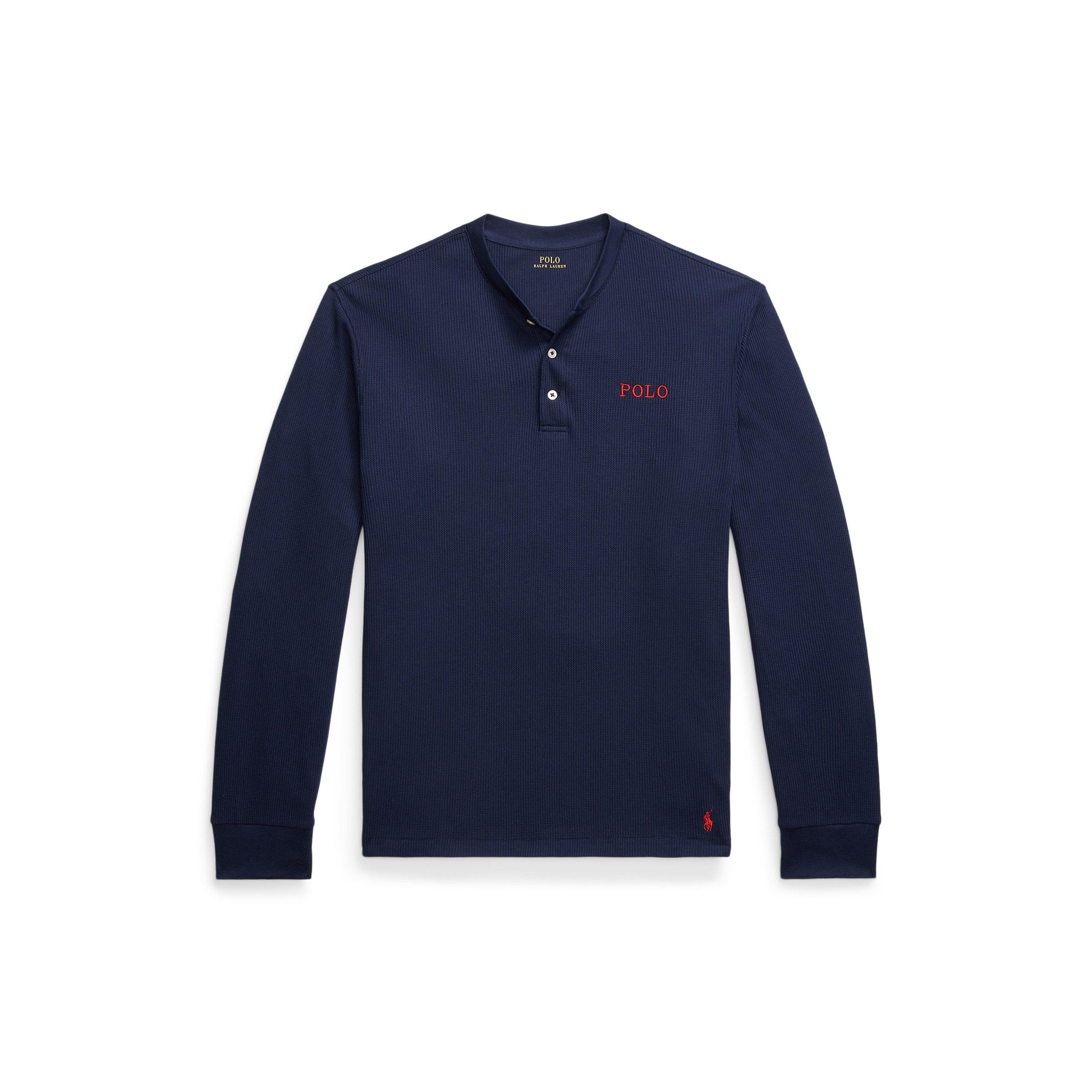 Cruise Navy - Polo Ralph Lauren - Mens Waffle-Knit Henley Long Sleeve Top - 1