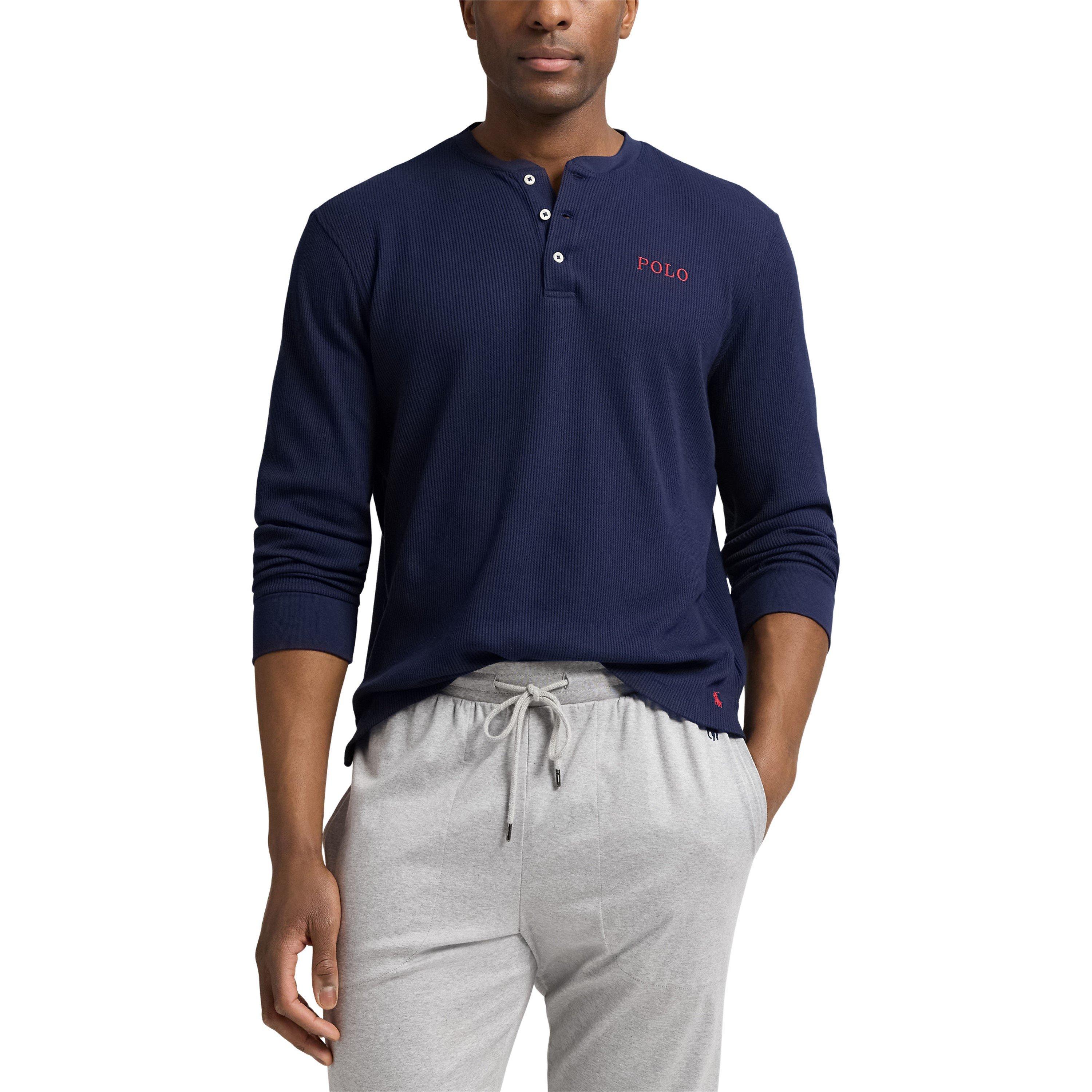 Cruise Navy - Polo Ralph Lauren - Mens Waffle-Knit Henley Long Sleeve Top - 2