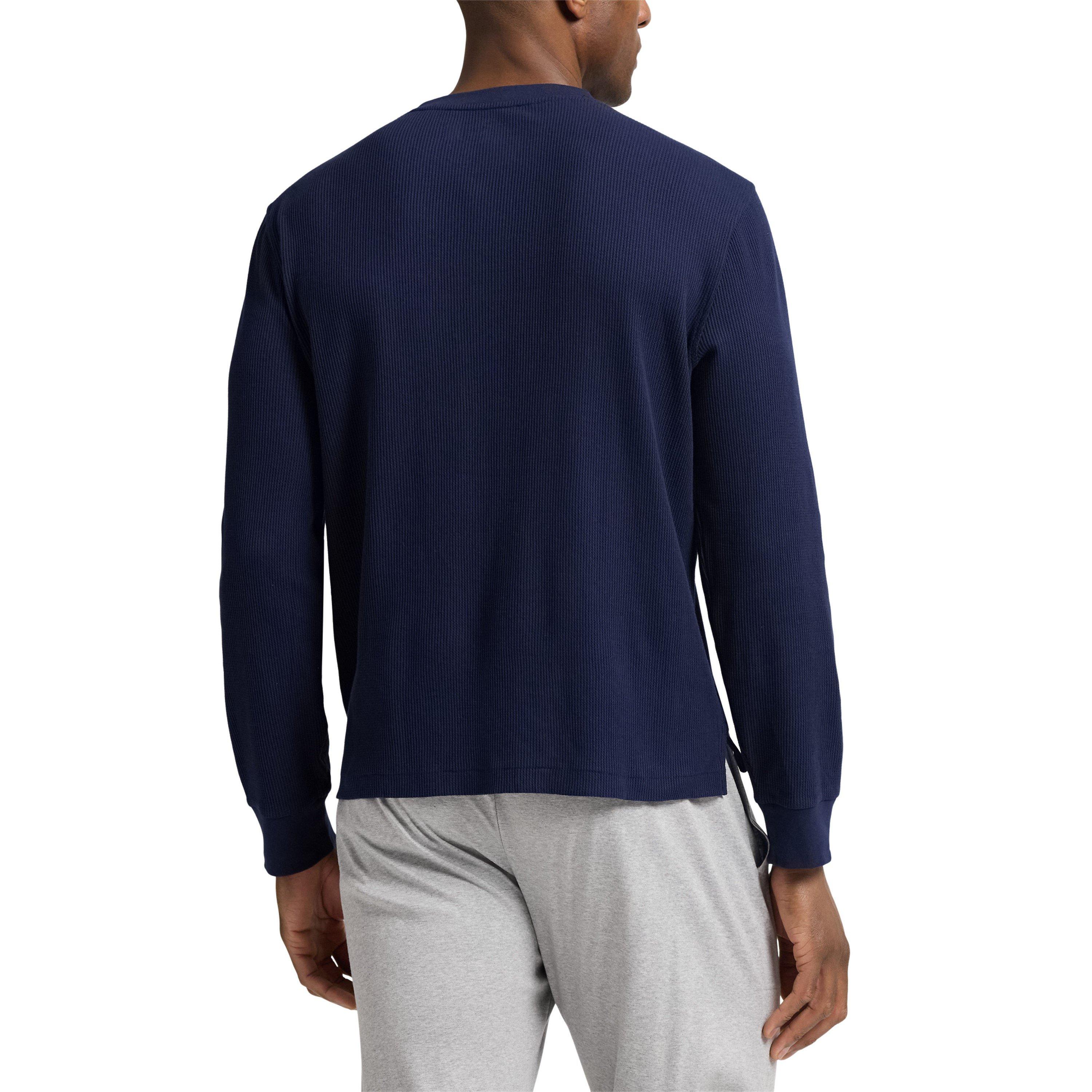 Cruise Navy - Polo Ralph Lauren - Mens Waffle-Knit Henley Long Sleeve Top - 3