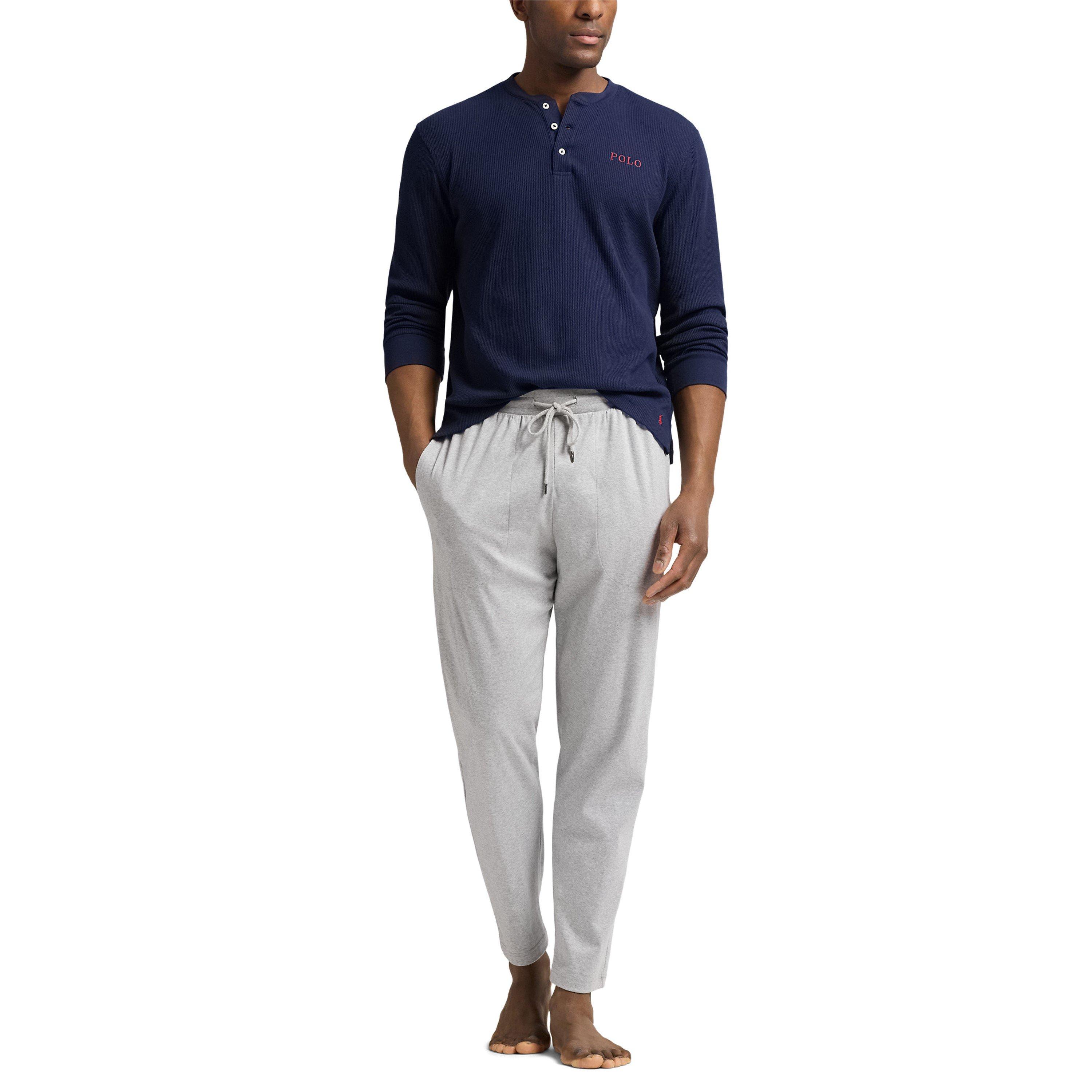 Cruise Navy - Polo Ralph Lauren - Mens Waffle-Knit Henley Long Sleeve Top - 4