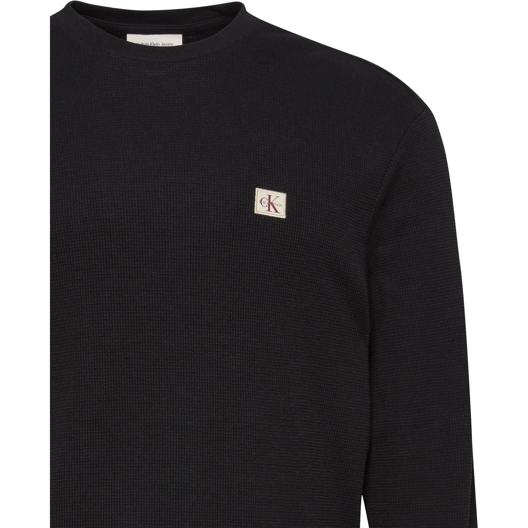Black UB1 - Calvin Klein Jeans - Men's CKJ Waffle Long-Sleeve T-Shirt - 8