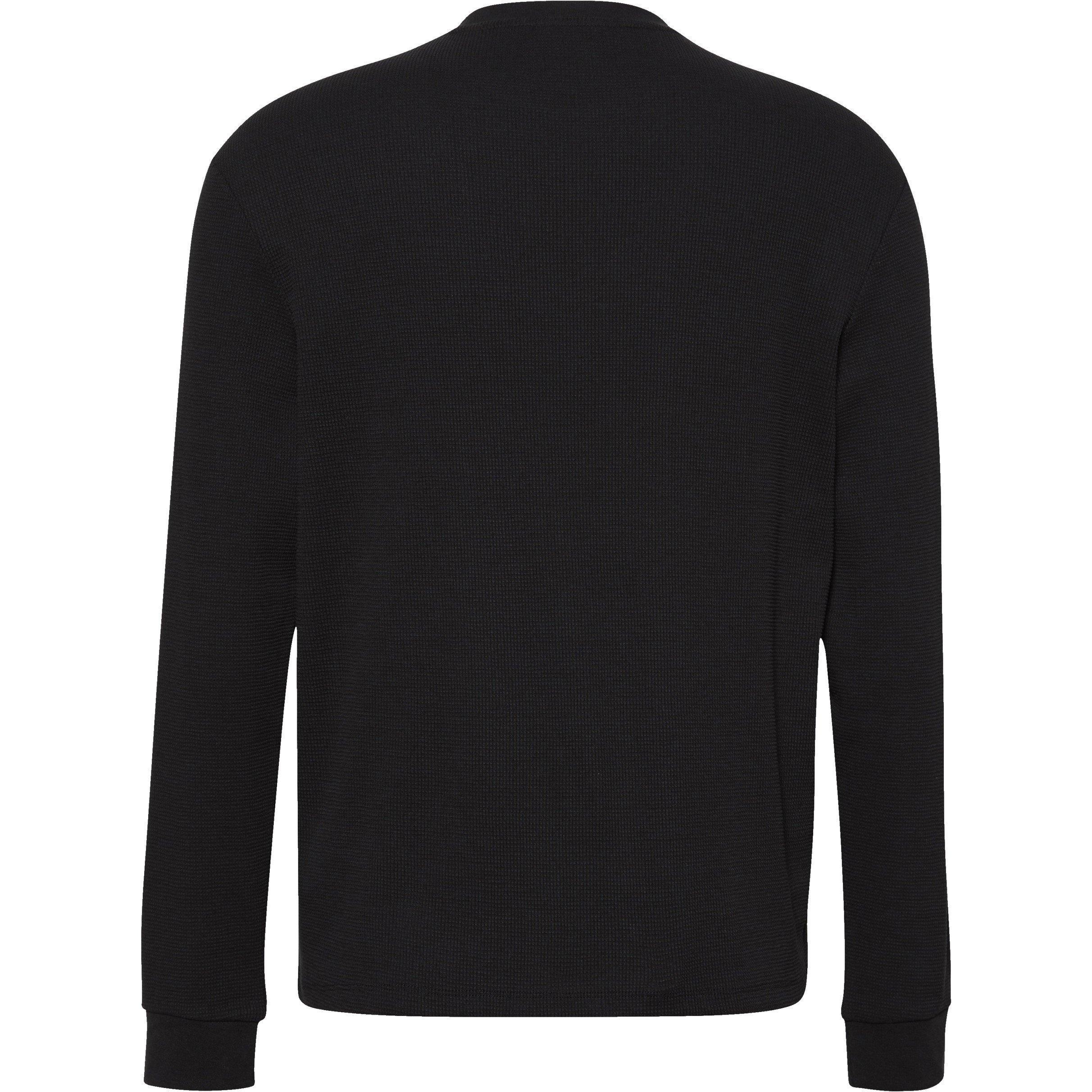 Black UB1 - Calvin Klein Jeans - Men's CKJ Waffle Long-Sleeve T-Shirt - 9