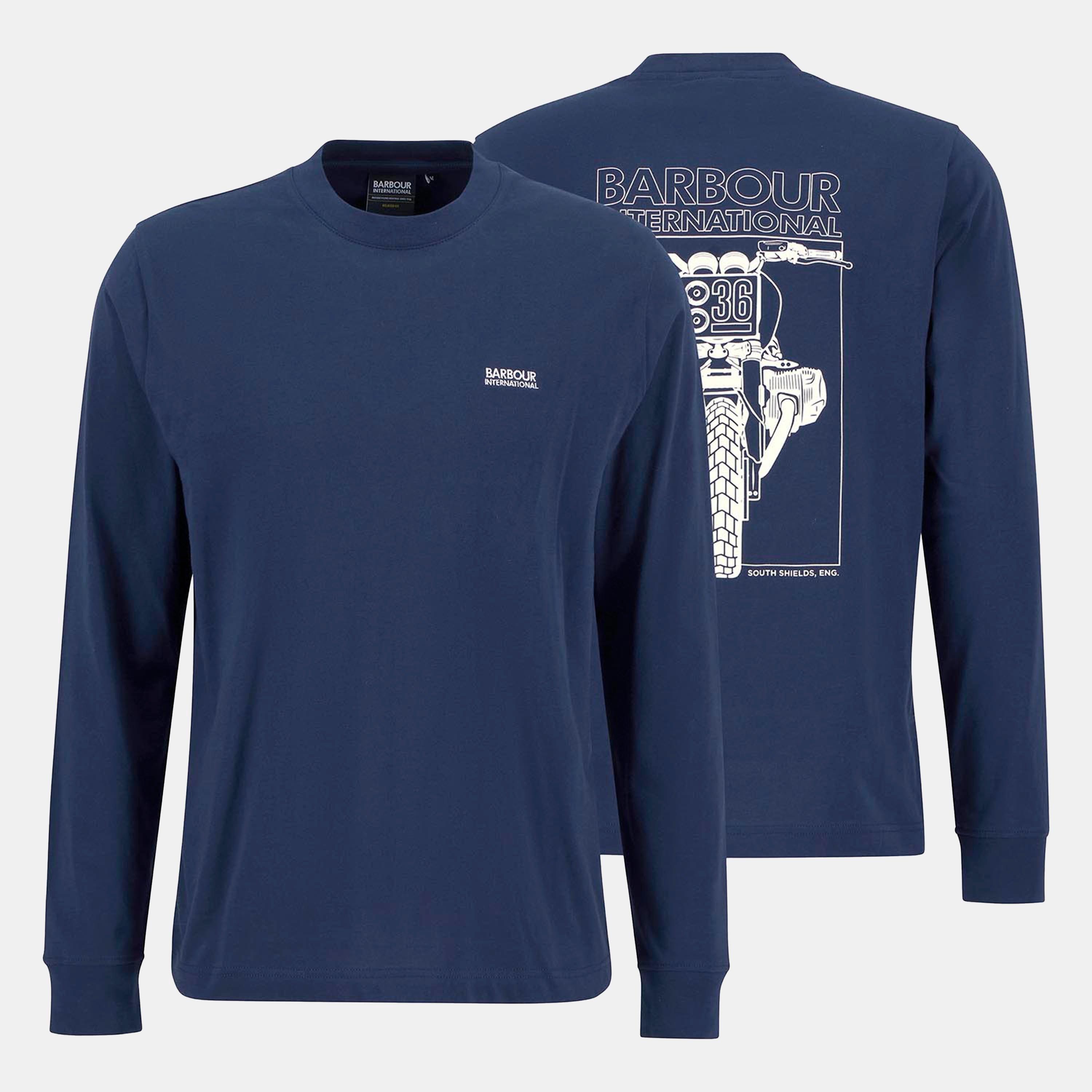 Barbour International Louis Long Sleeve T-Shirt - Navy - S