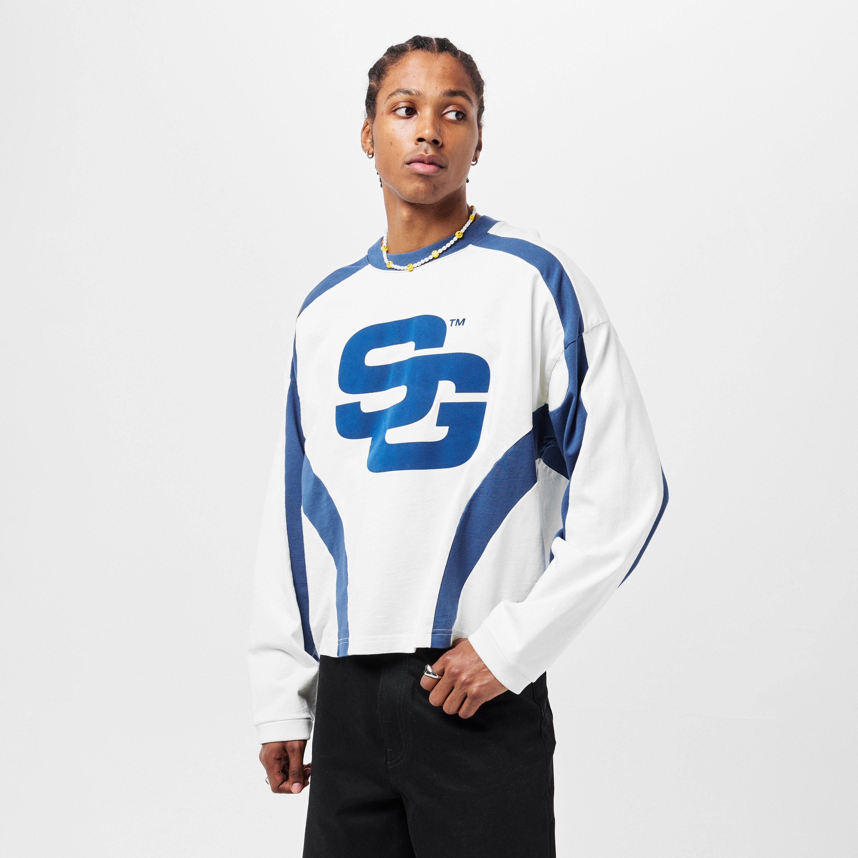 Cream/Navy - Summer Games - Men's Long-Sleeve T-Shirt - 3