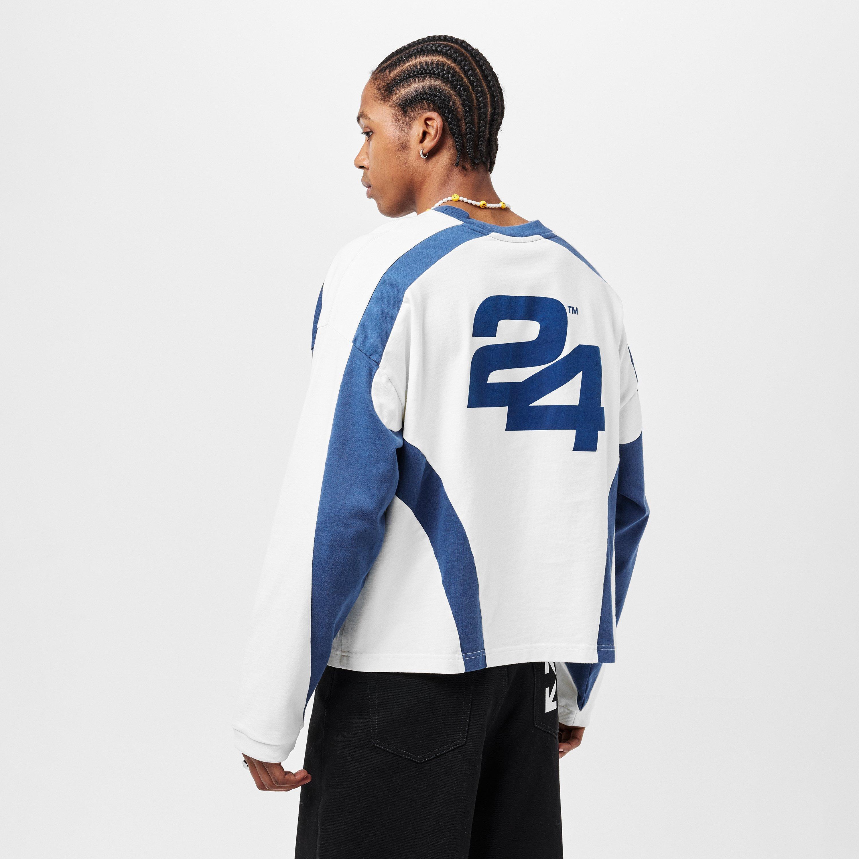 Cream/Navy - Summer Games - Men's Long-Sleeve T-Shirt - 4