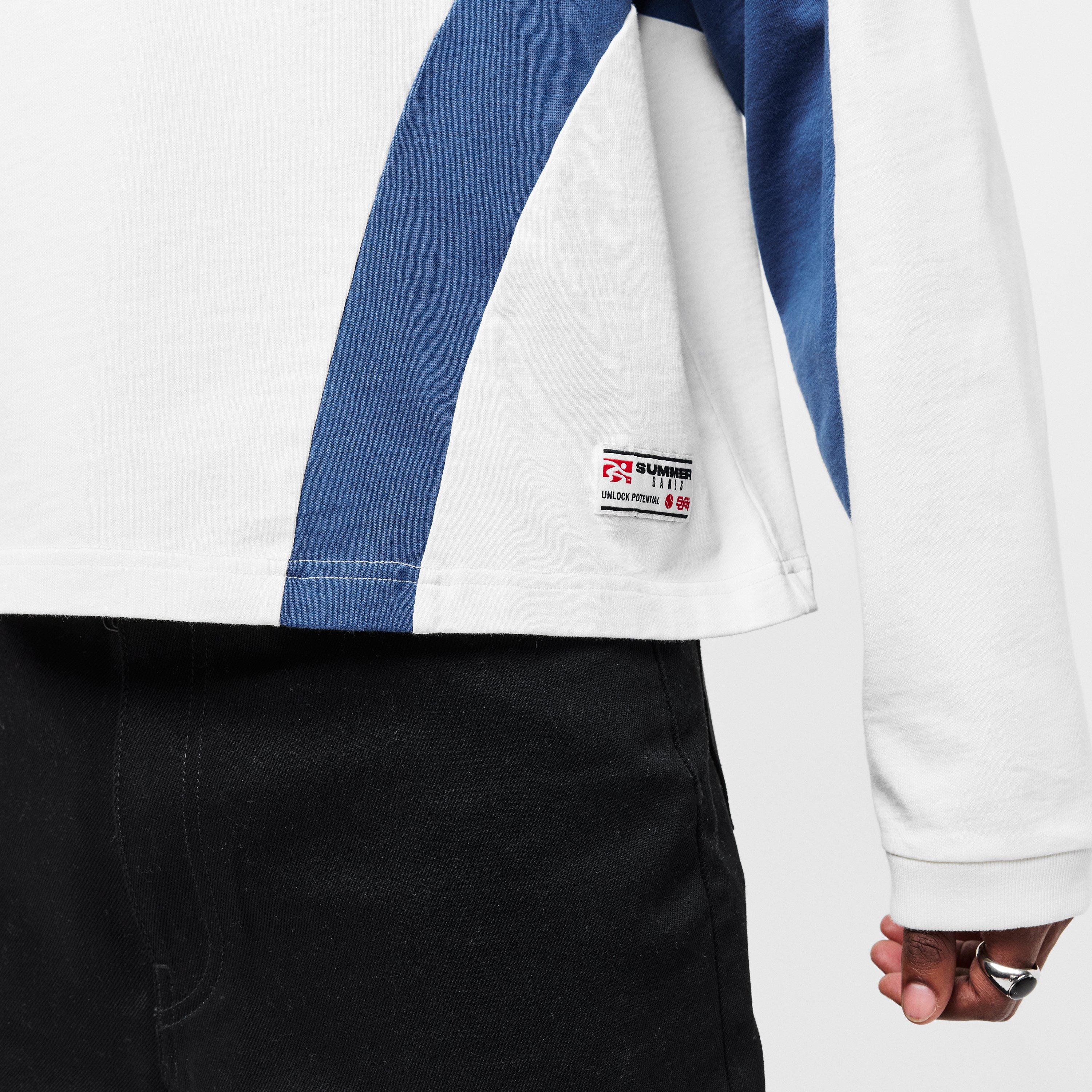 Cream/Navy - Summer Games - Men's Long-Sleeve T-Shirt - 5