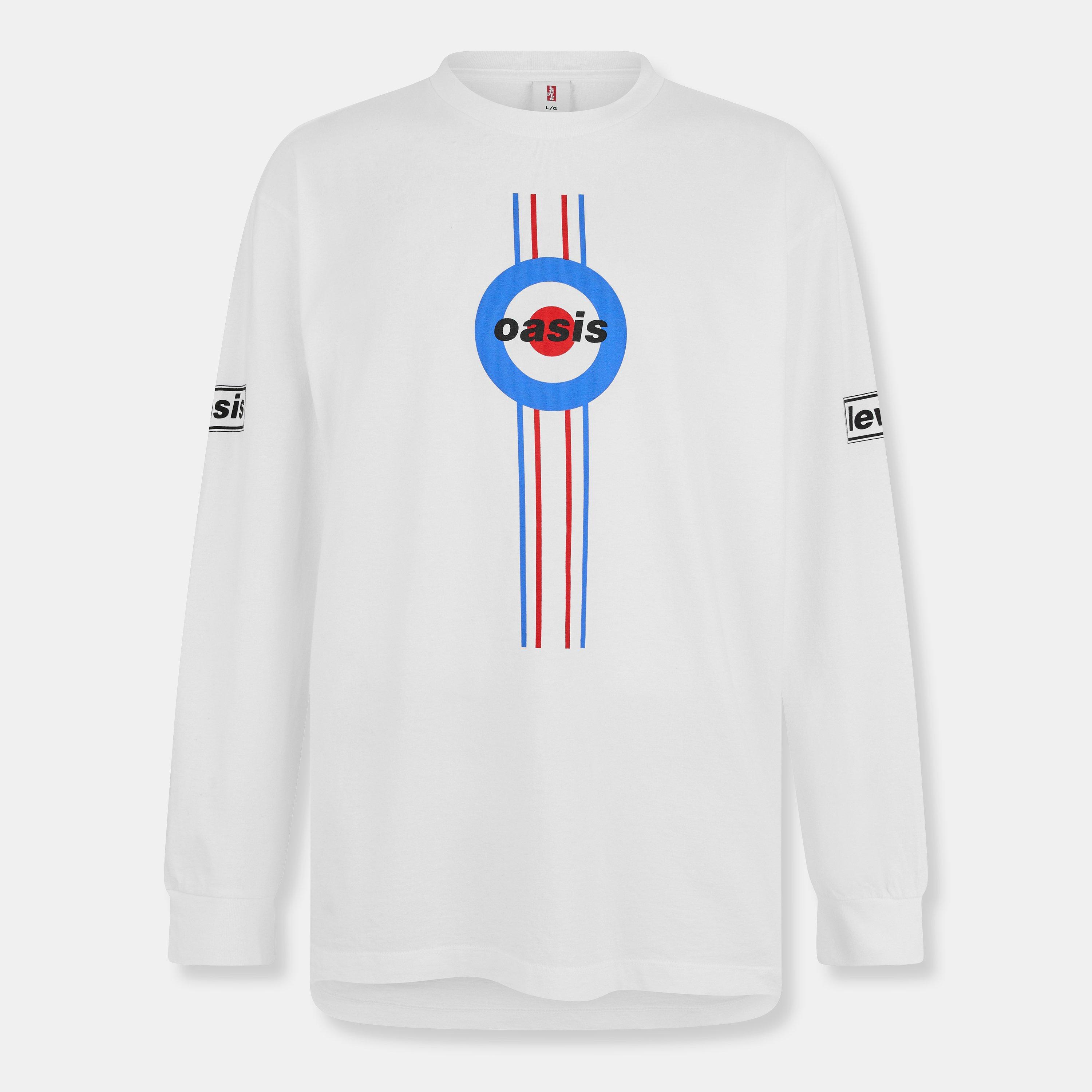 Oasis Origin+Reconstruction ロンT | ホワイト Levis x Oasis Long Sleeve Tee | Sports Direct