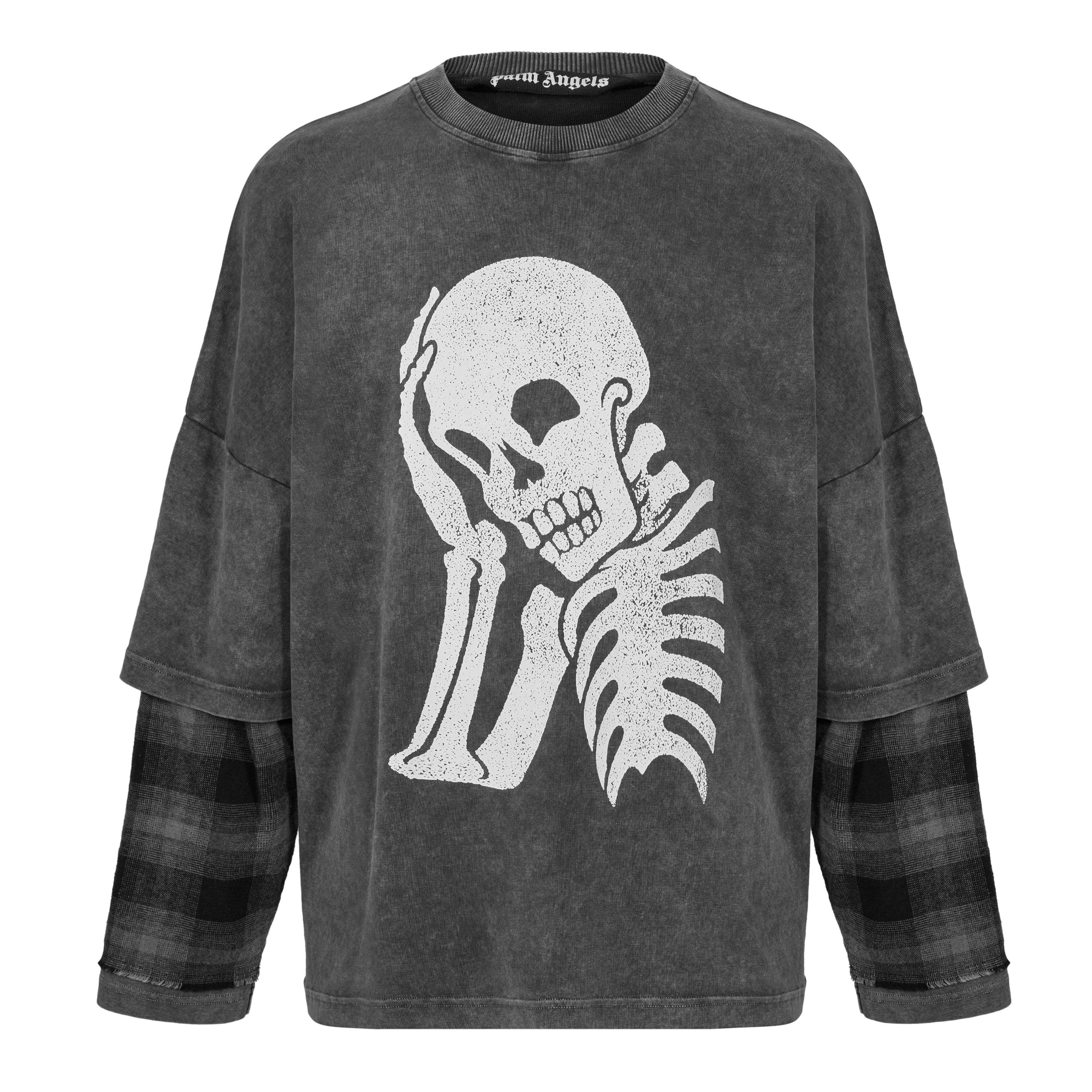 Palm Angels Men's Long Sleeve T-Shirt - Charcoal - L