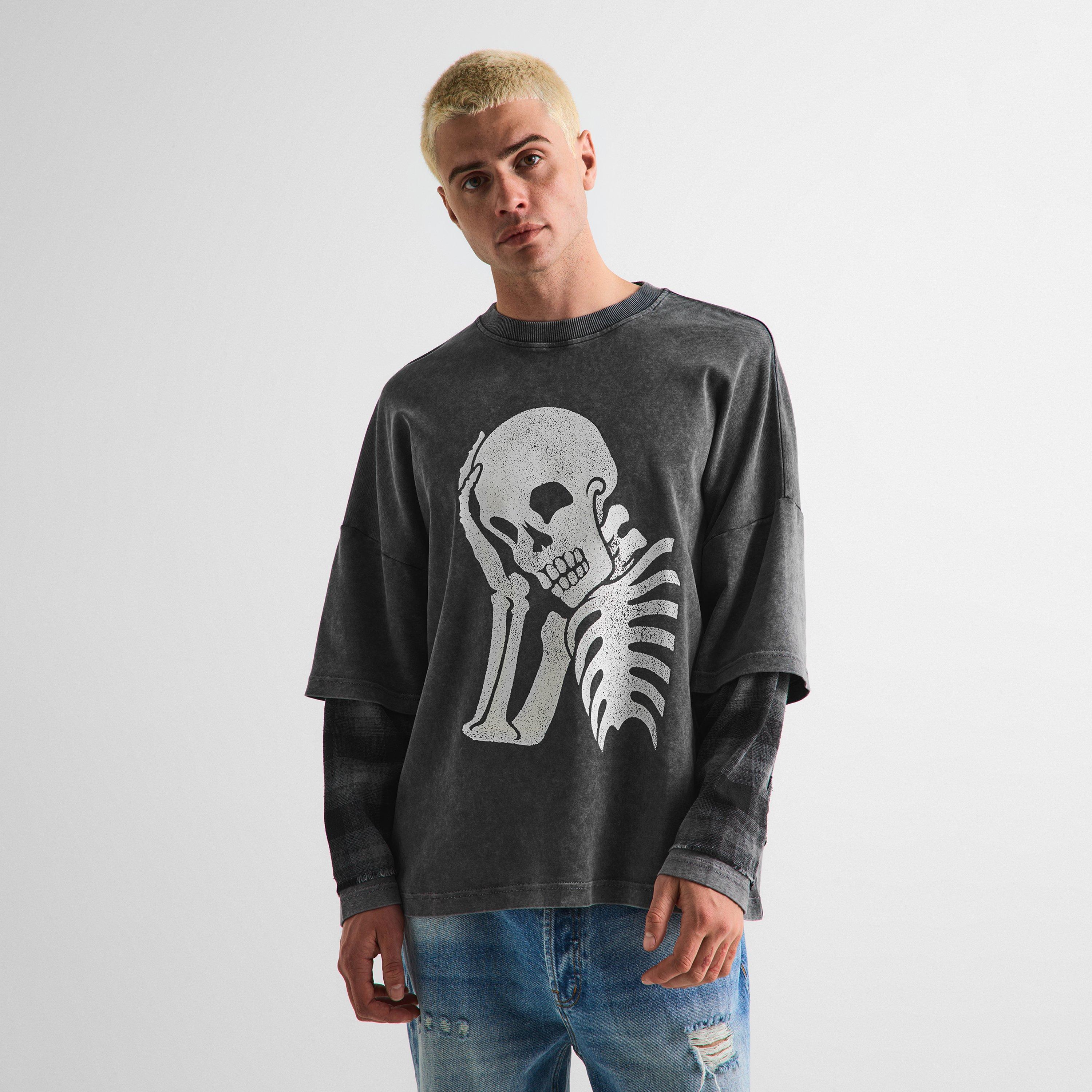 Charcoal - Palm Angels - Men's Long Sleeve T-Shirt - 3