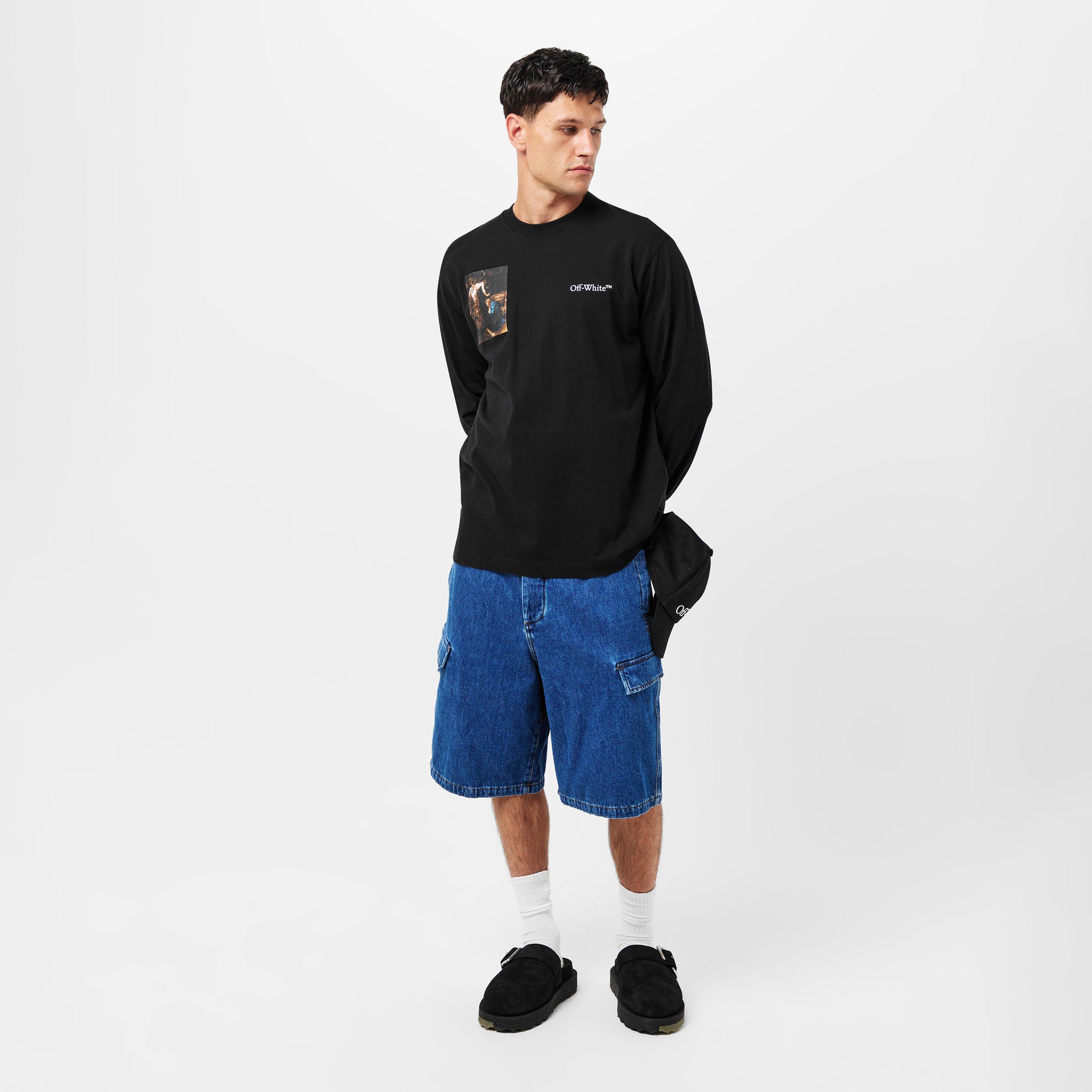 Black/White - Off White - Men's Long-Sleeve T-Shirt - 6