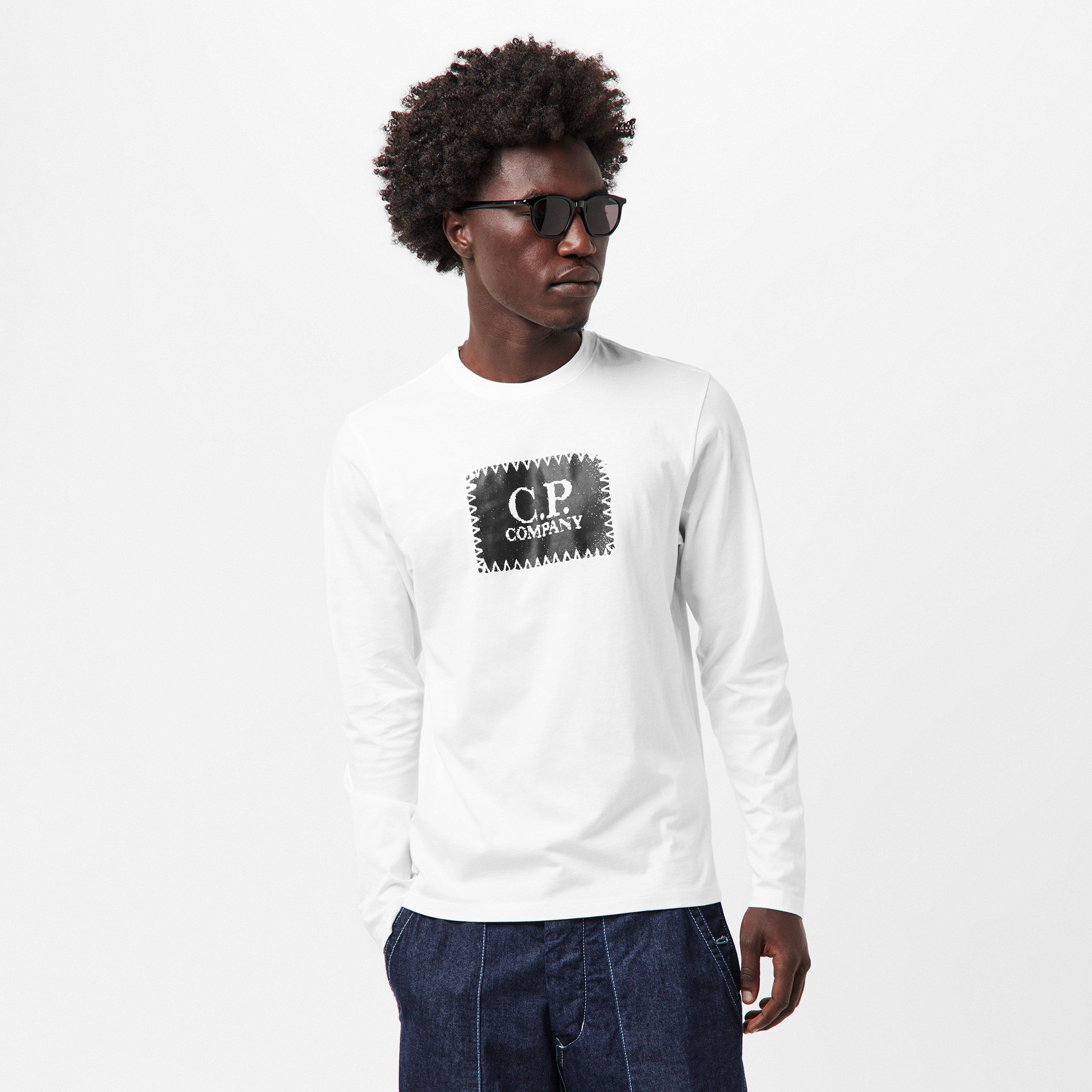 Gauze White 103 - CP Company - Men's Cotton Long Sleeve Crew Neck T-Shirt - 3