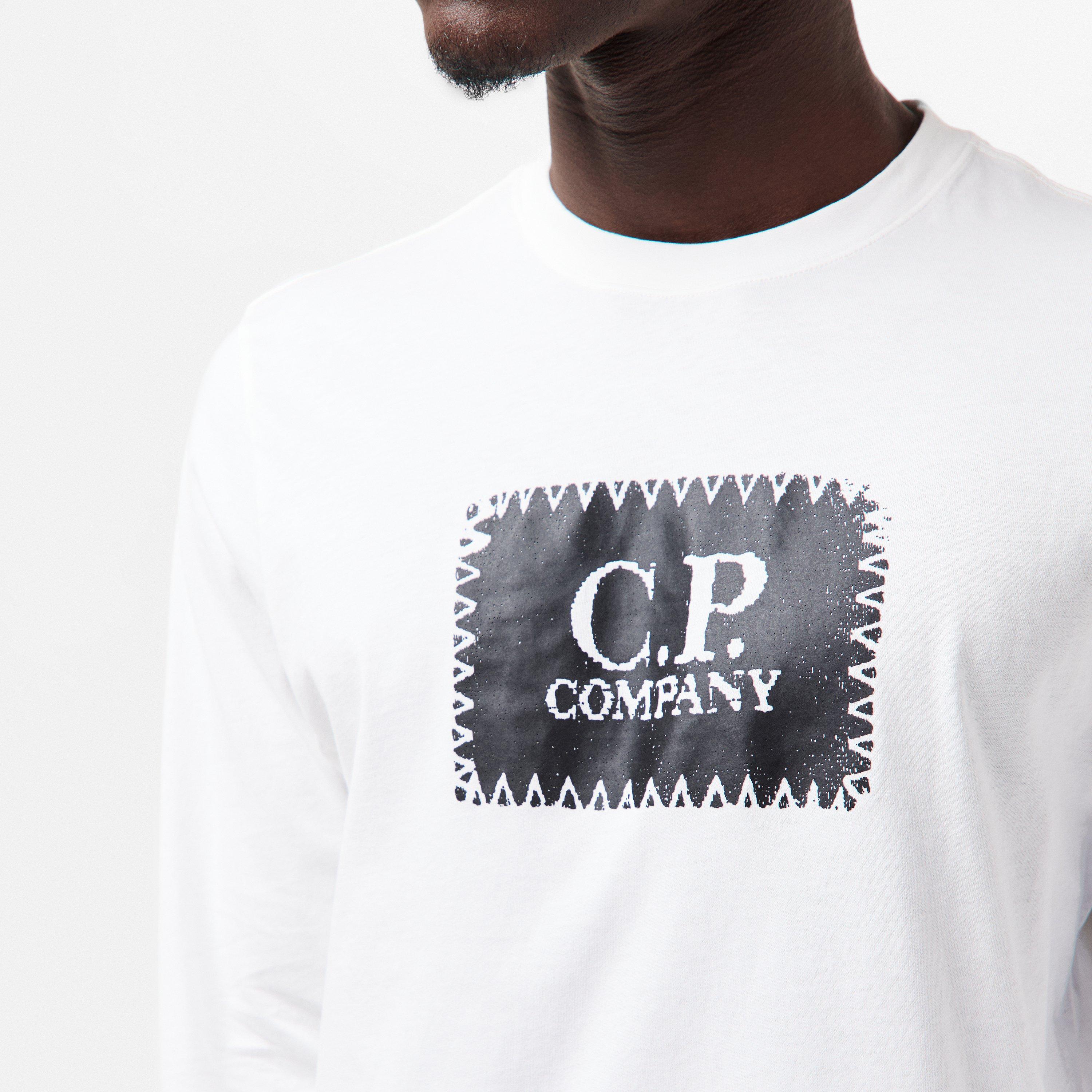 Gauze White 103 - CP Company - Men's Cotton Long Sleeve Crew Neck T-Shirt - 5