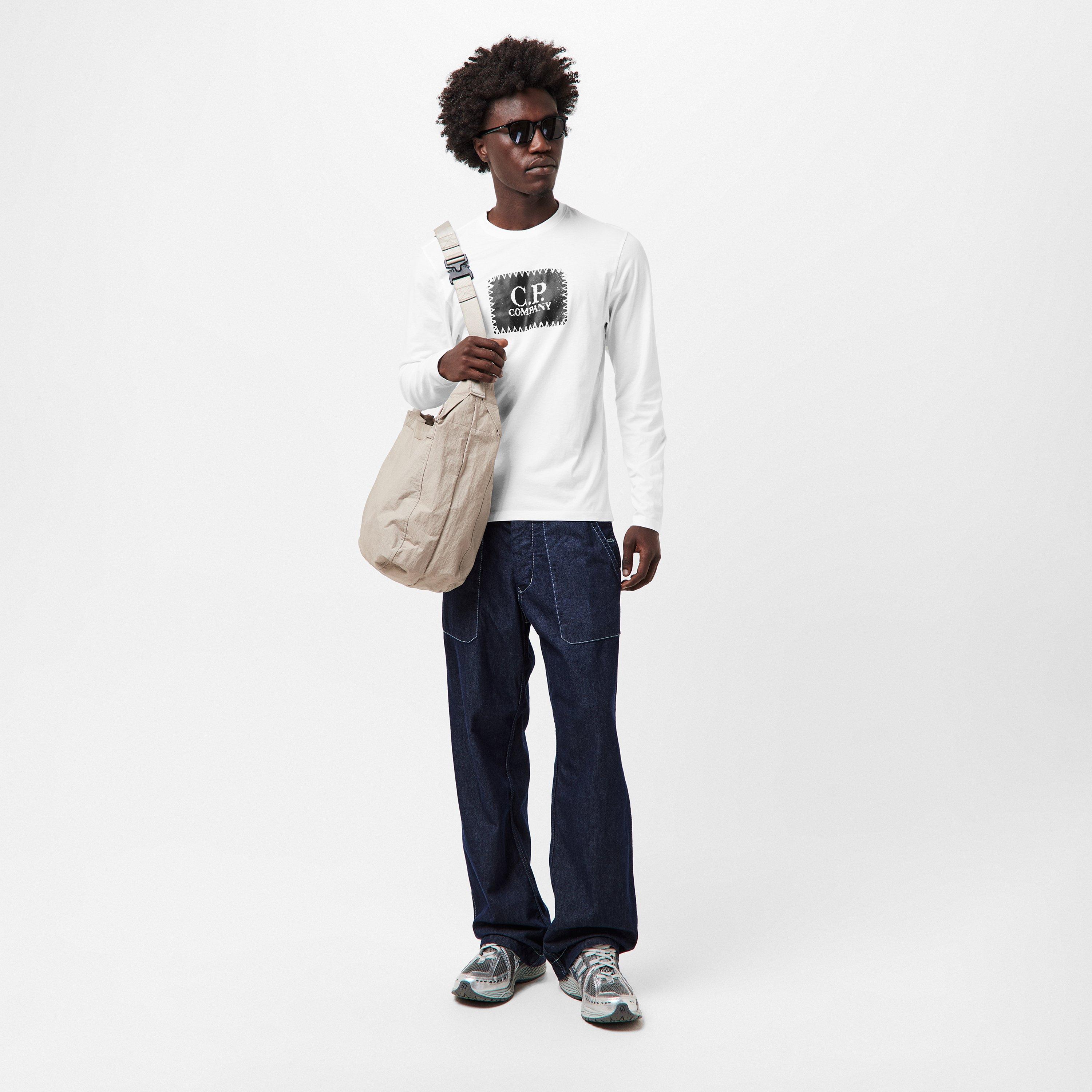 Gauze White 103 - CP Company - Men's Cotton Long Sleeve Crew Neck T-Shirt - 6