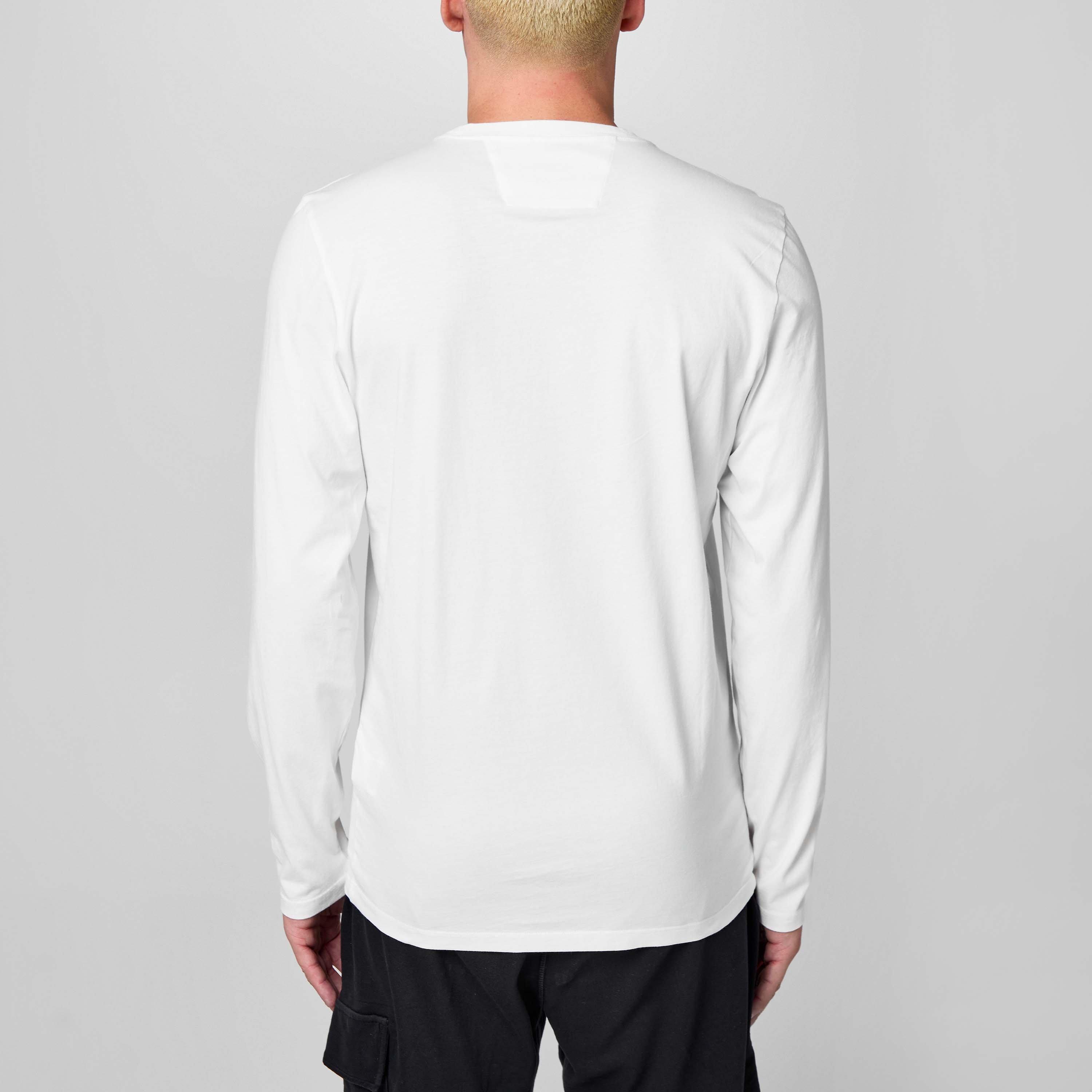 White/Beige 103 - CP Company - 30/1 Long Sleeved Logo T-Shirt - 4