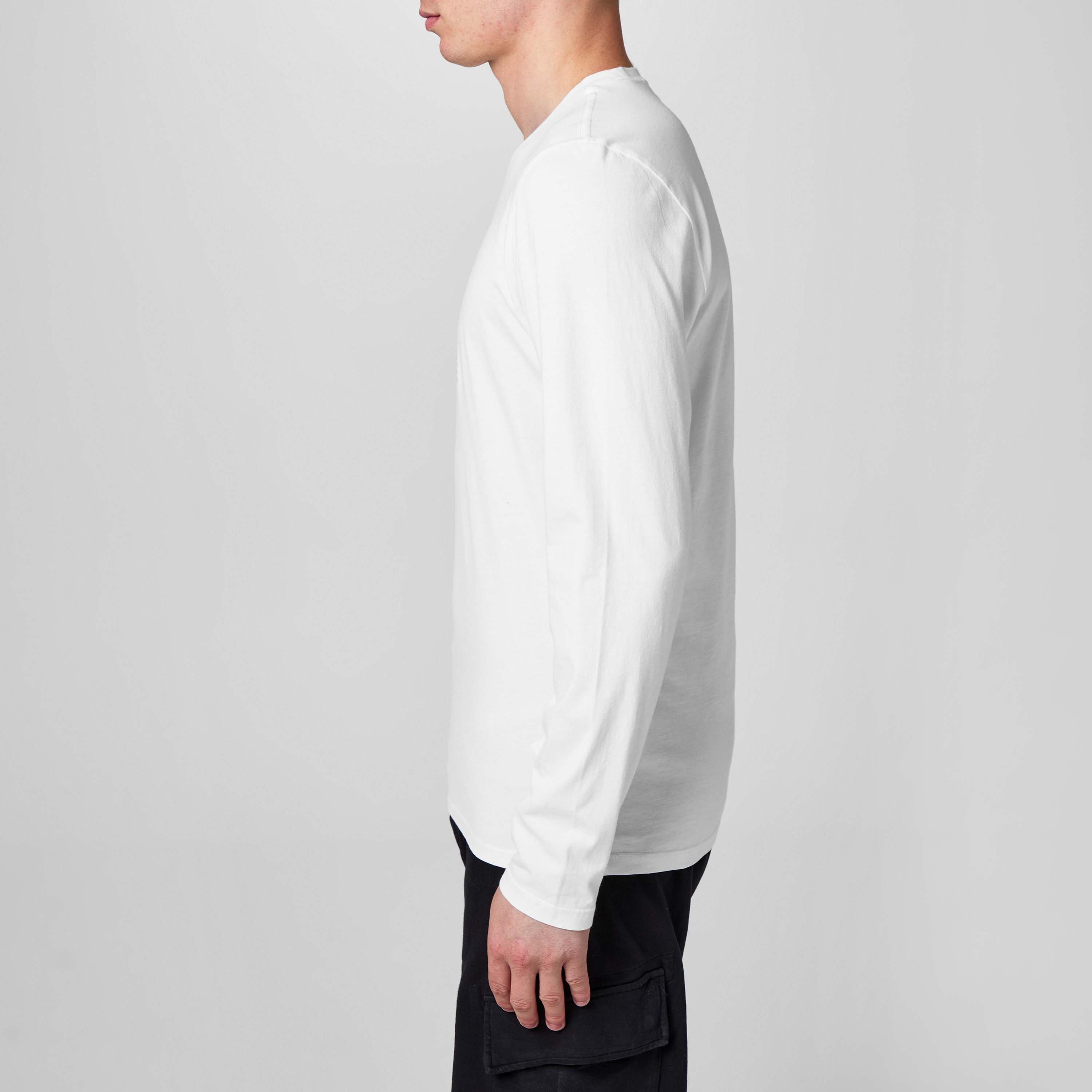 White/Beige 103 - CP Company - 30/1 Long Sleeved Logo T-Shirt - 5