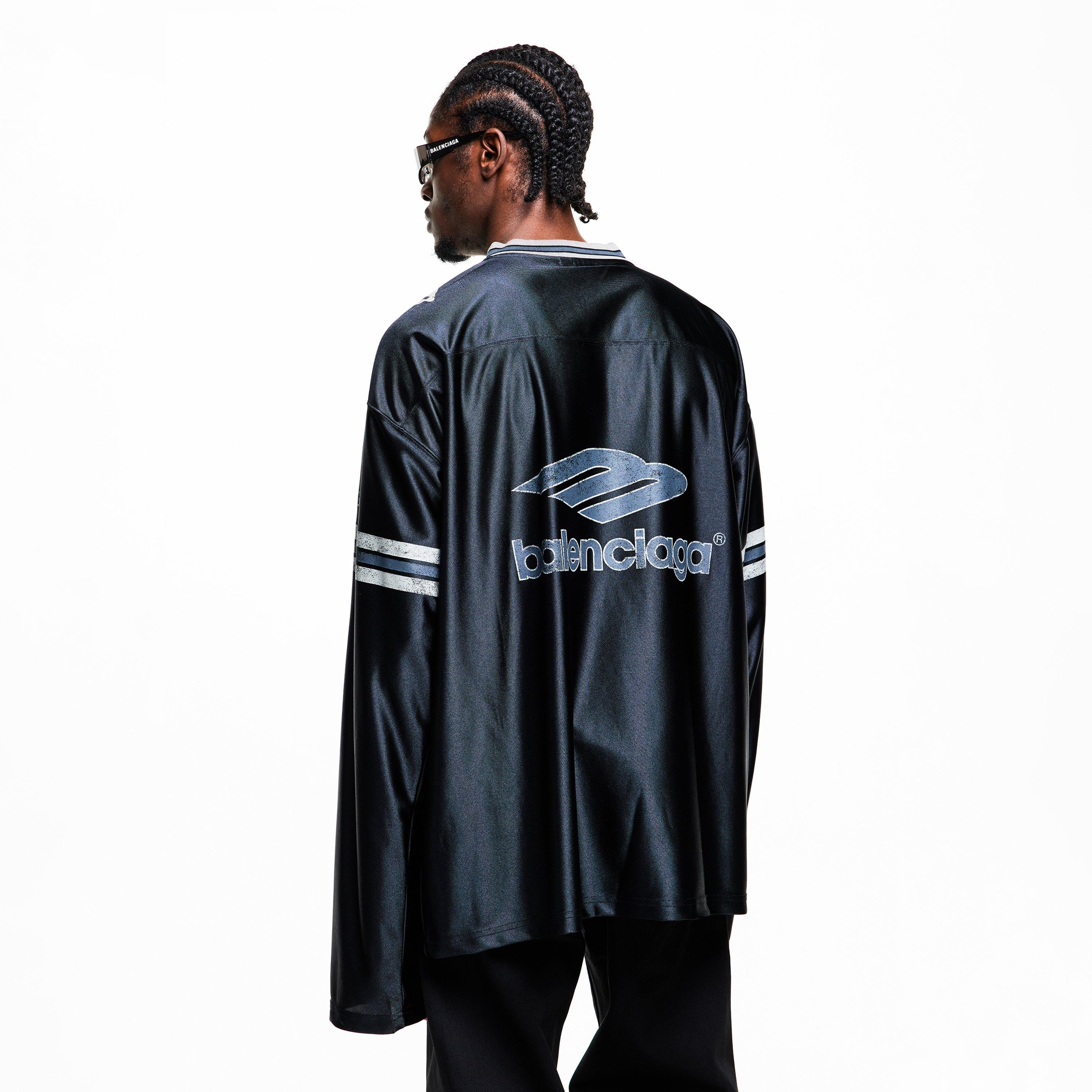 Black/Anthracit - Balenciaga - Men's Bal V Neck Long Sleeve T-Shirt - 4