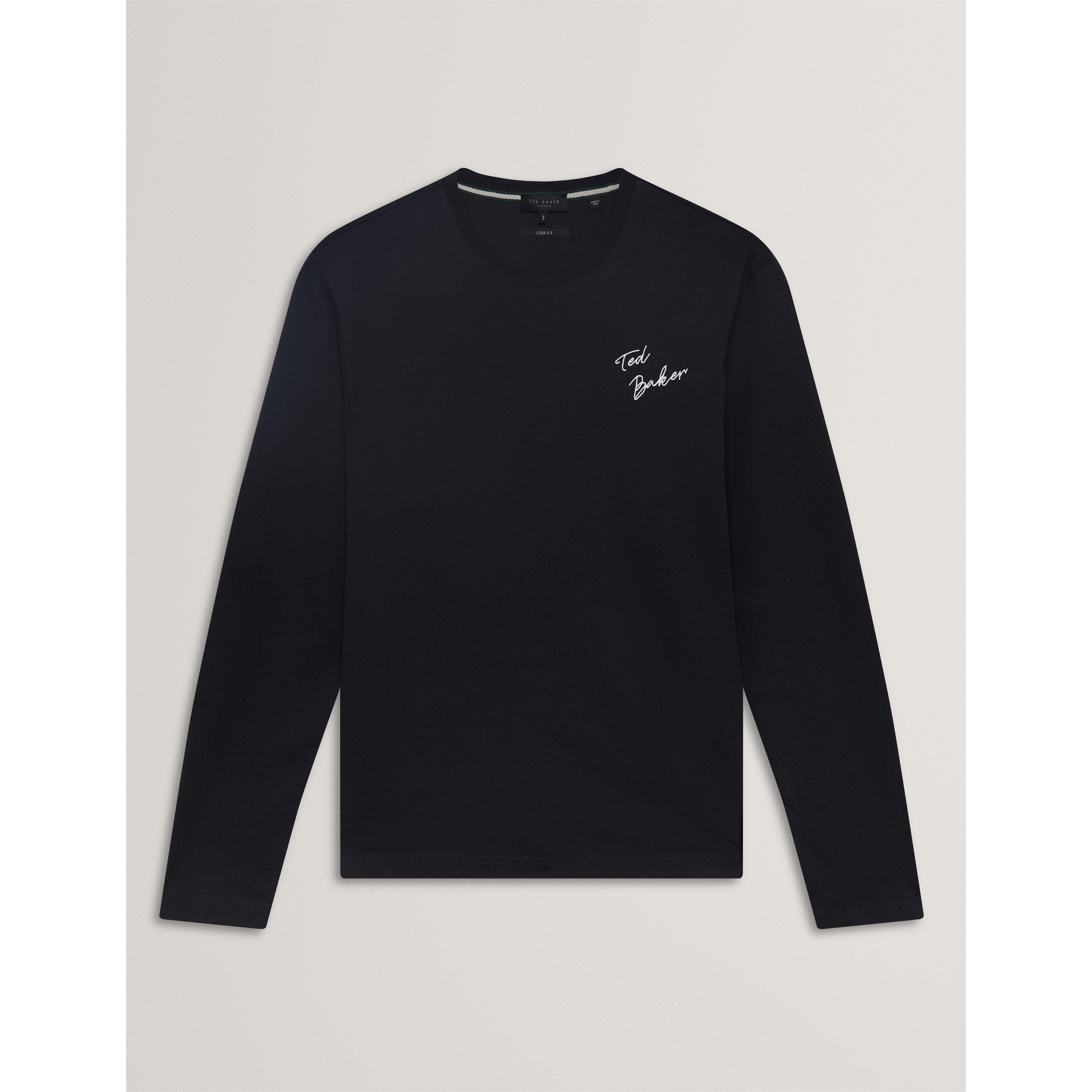 Navy - Ted Baker - Ted LS Branded Tee Sn71 - 1