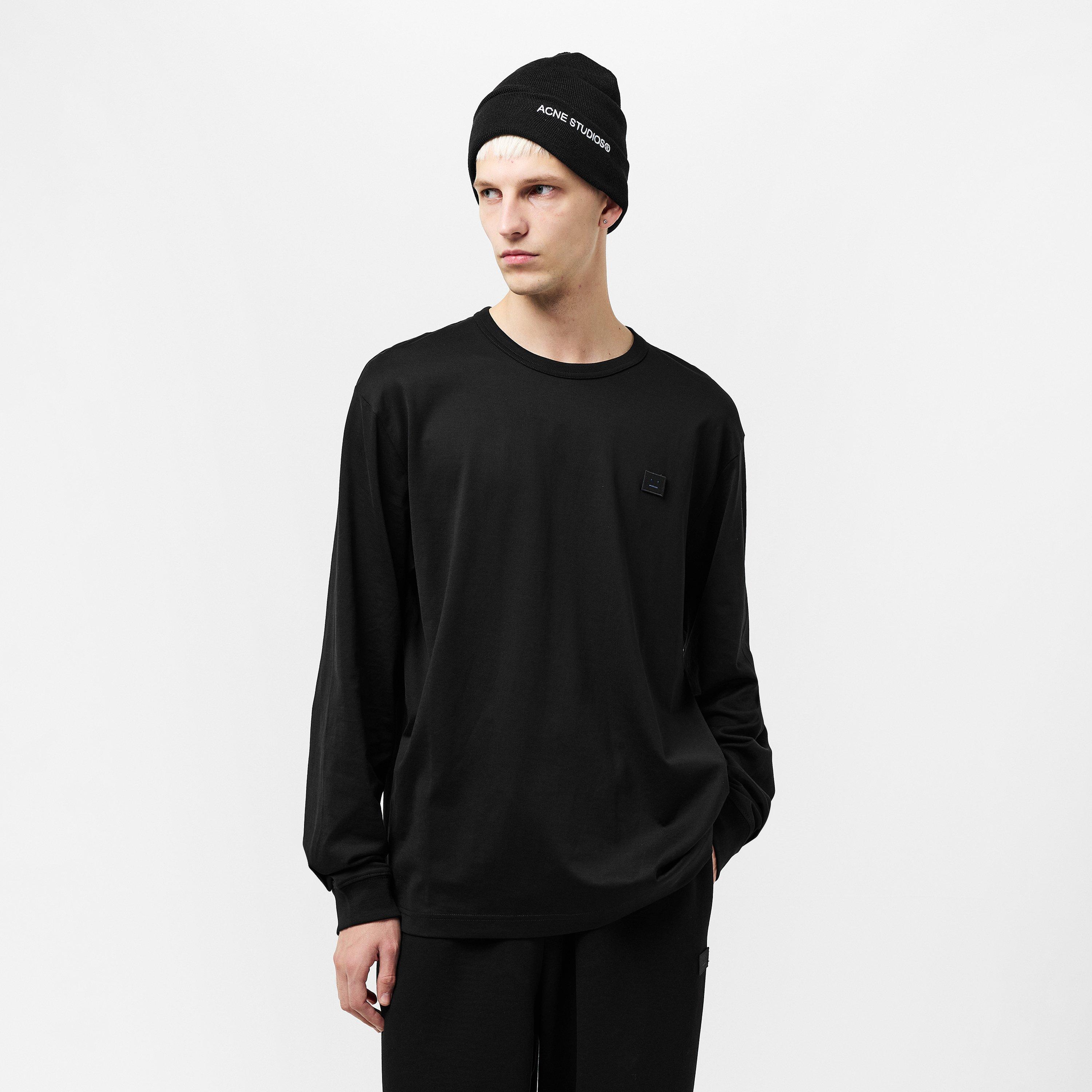 Black - Acne Studios - Men's Face Eisen Long-Sleeve T-Shirt - 3