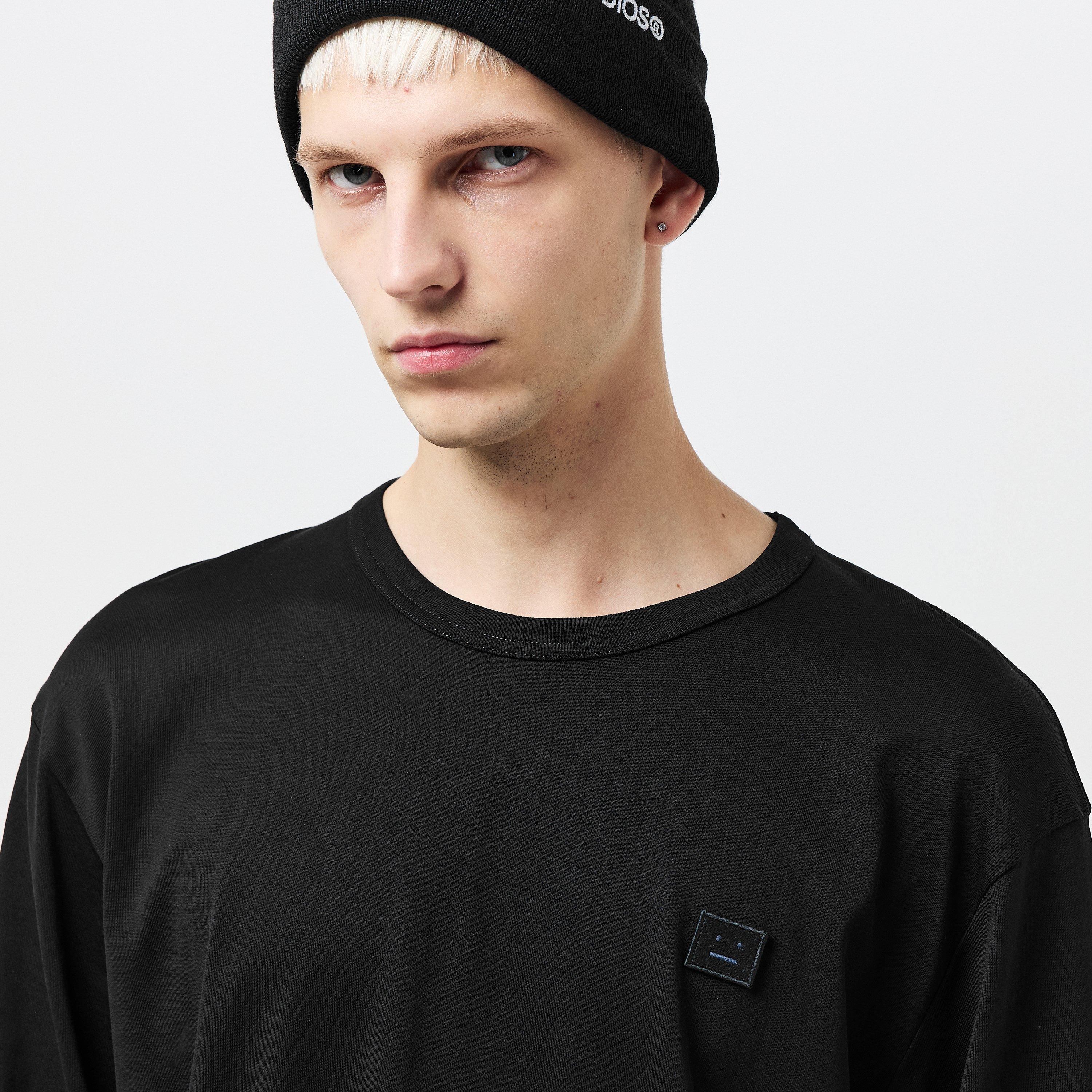 Black - Acne Studios - Men's Face Eisen Long-Sleeve T-Shirt - 5