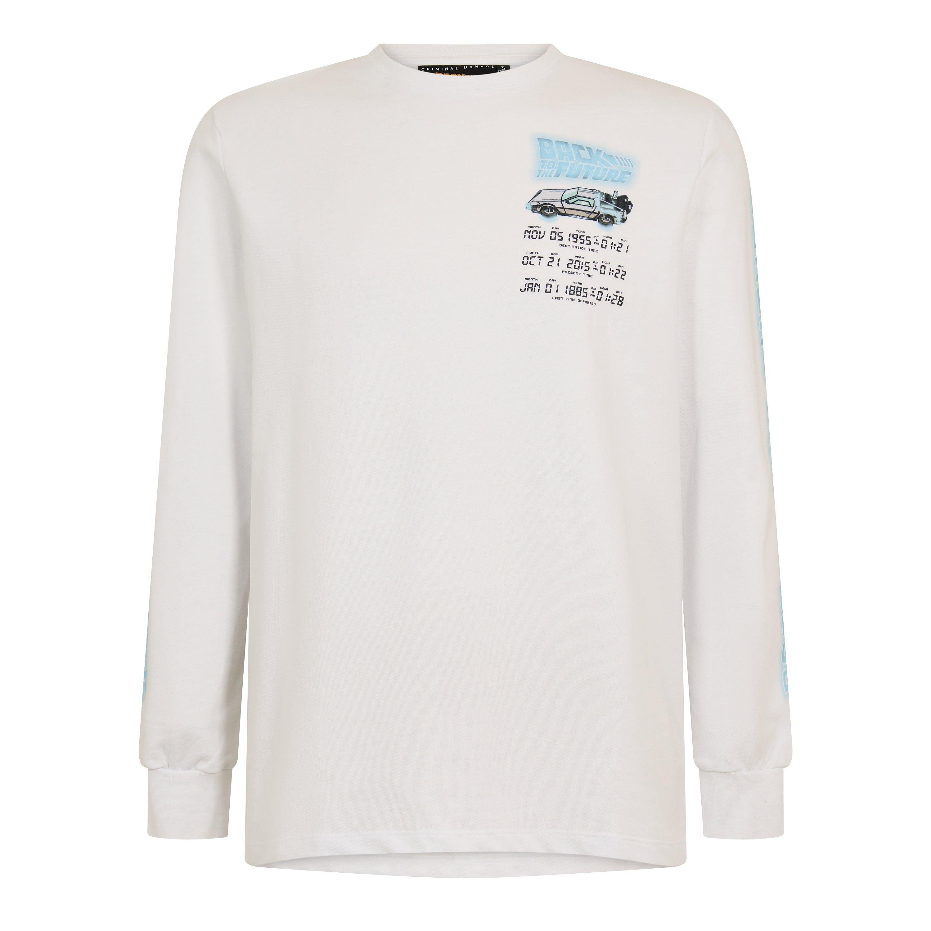 White - Criminal Damage - Men's Time Code Long Sleeve T-Shirt - 1
