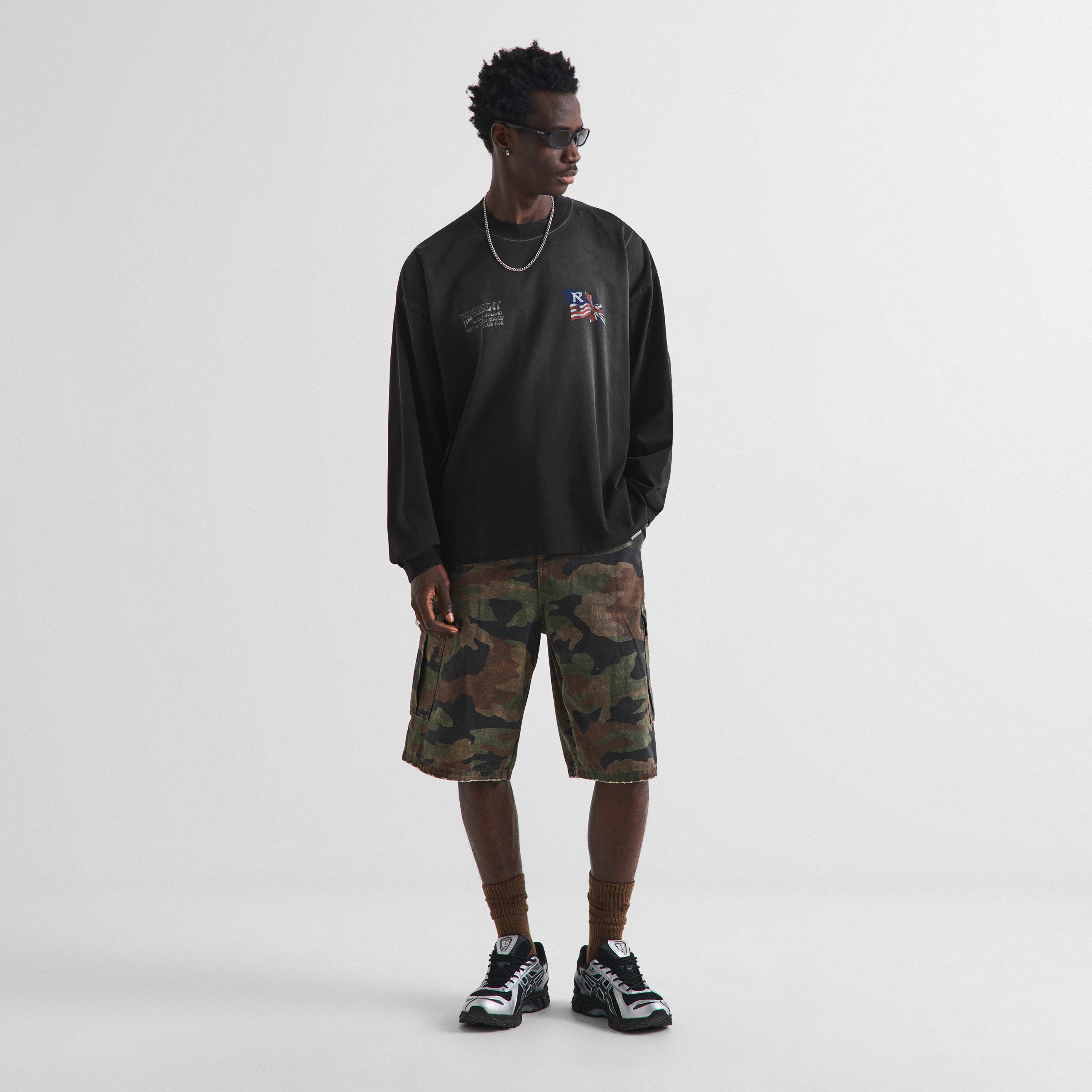Black - Represent - Men's Eagle Graphic Cotton Long-Sleeve Oversized-Fit T-Shirt - 6