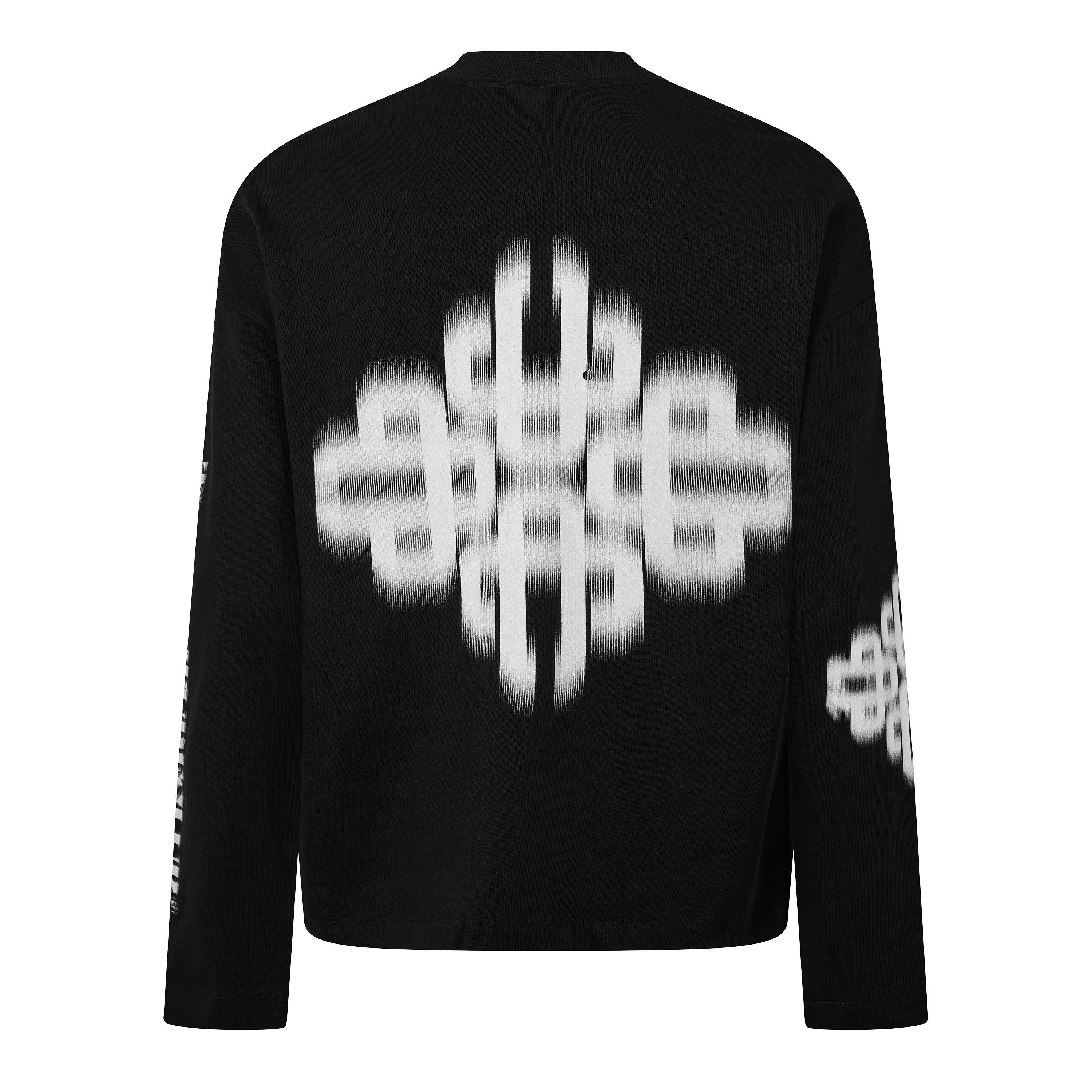 Black/White - The Couture Club - Men's Blurred Long Sleeve T-Shirt - 2