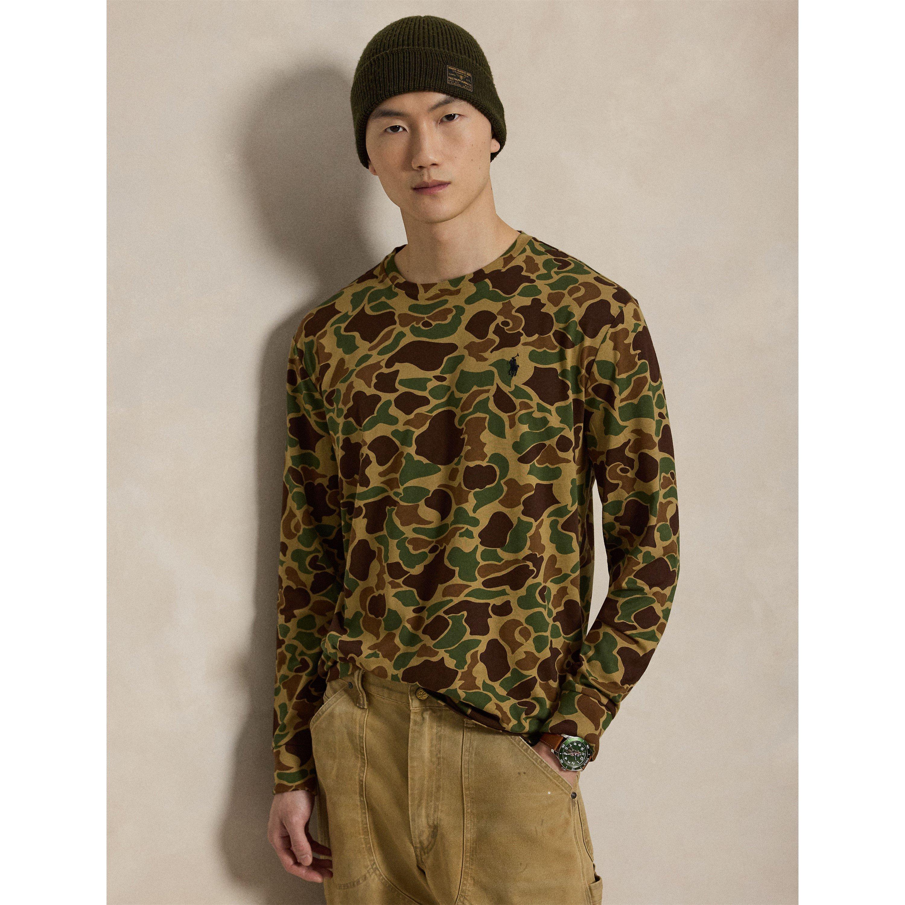 Frog Camo - Polo Ralph Lauren - Men's Custom Long-Sleeve Crew-Neck Cotton T-Shirt - 2