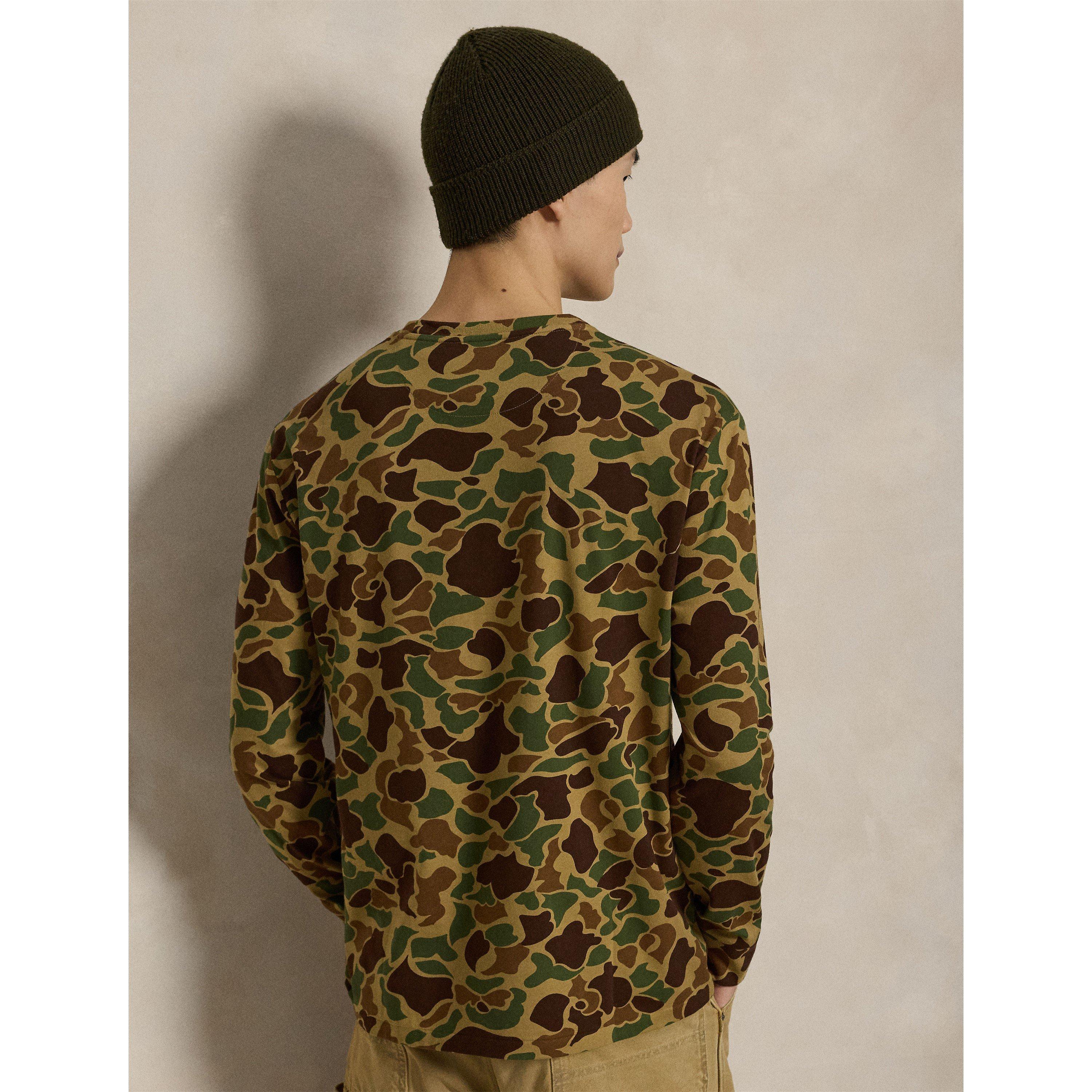 Frog Camo - Polo Ralph Lauren - Men's Custom Long-Sleeve Crew-Neck Cotton T-Shirt - 3