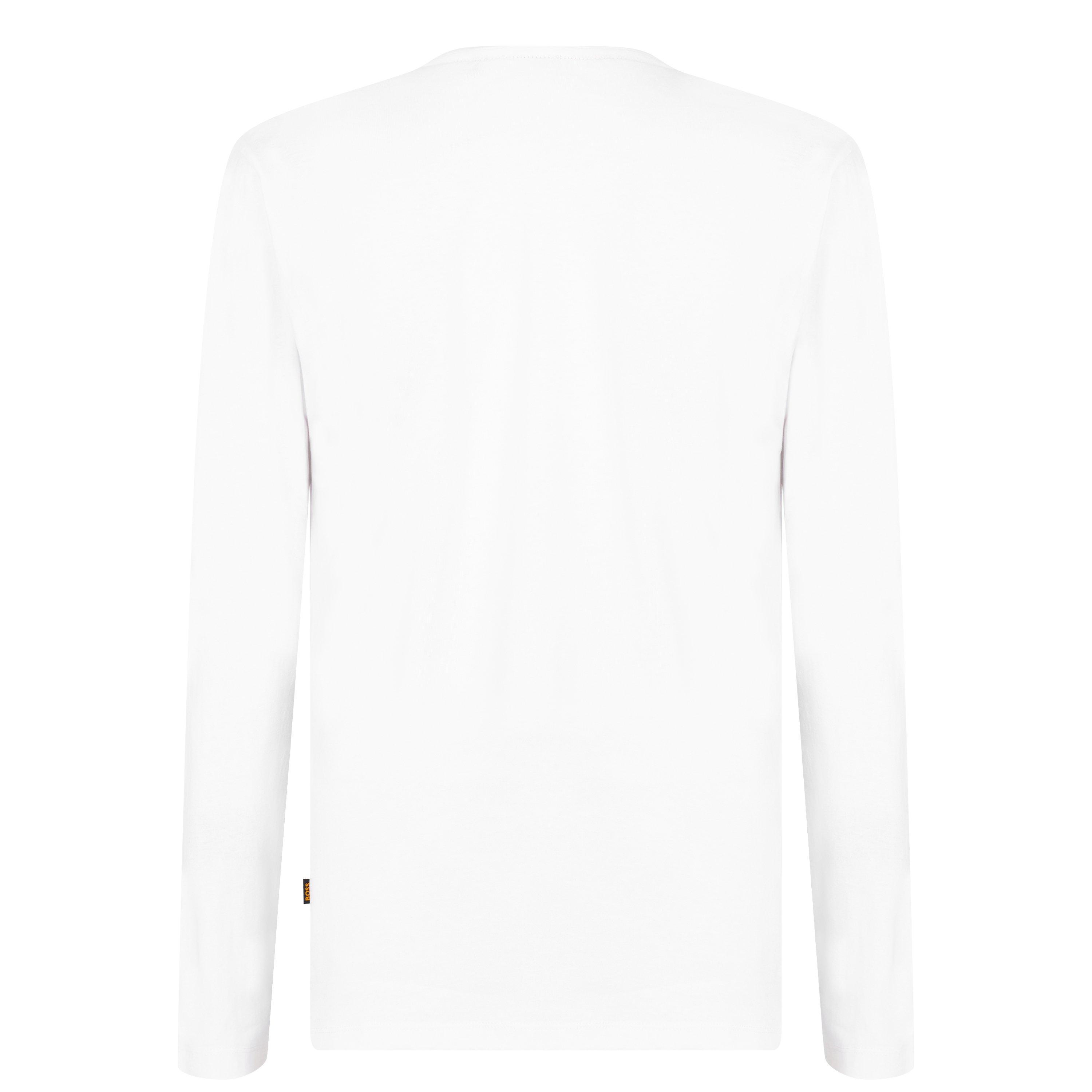 White 100 - Boss - Men's Tacks Long-sleeve T-Shirt, Tonal Logo Badge - 2