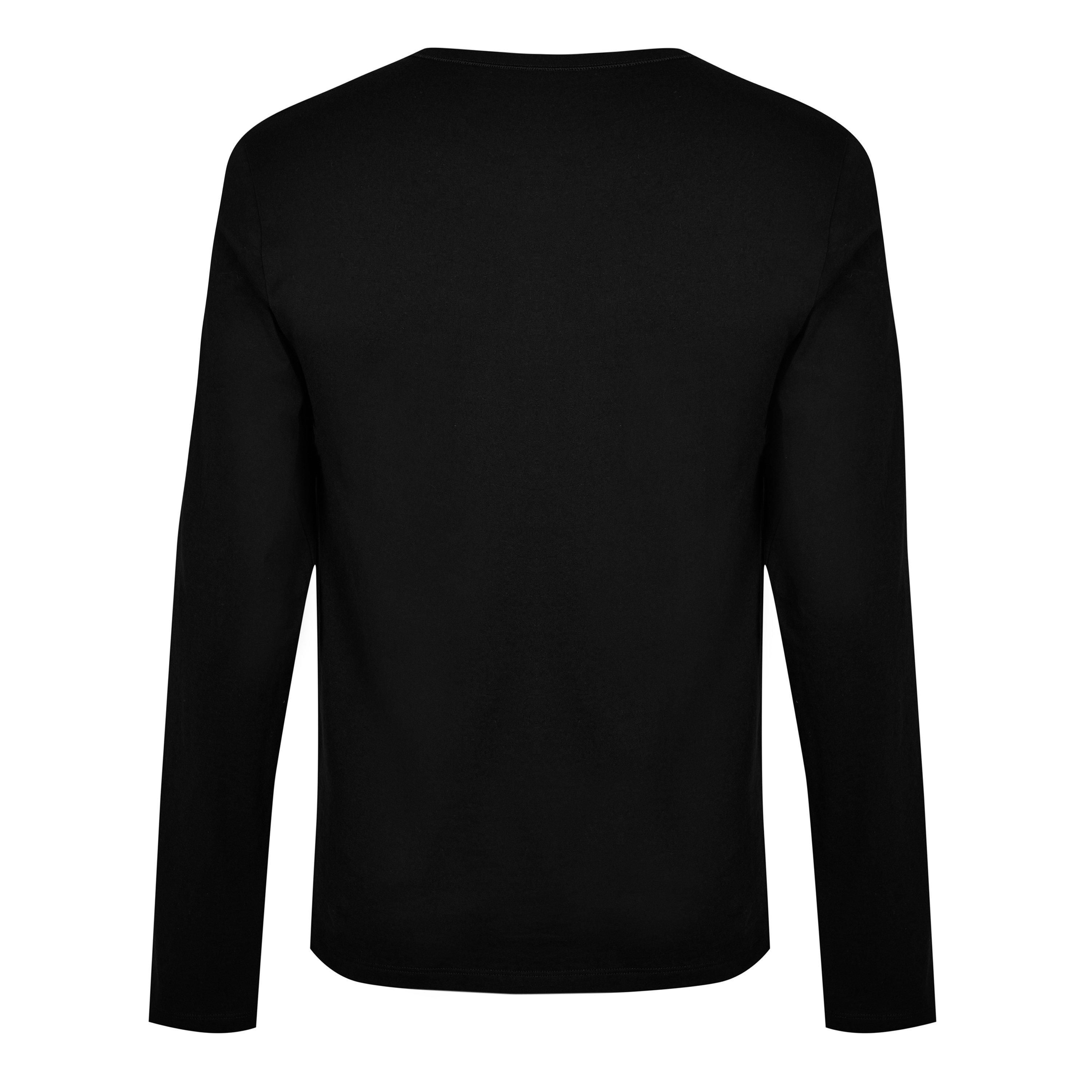Black - Boss - Men's RegCrewTee Cotton Long Sleeve T-Shirt - 2