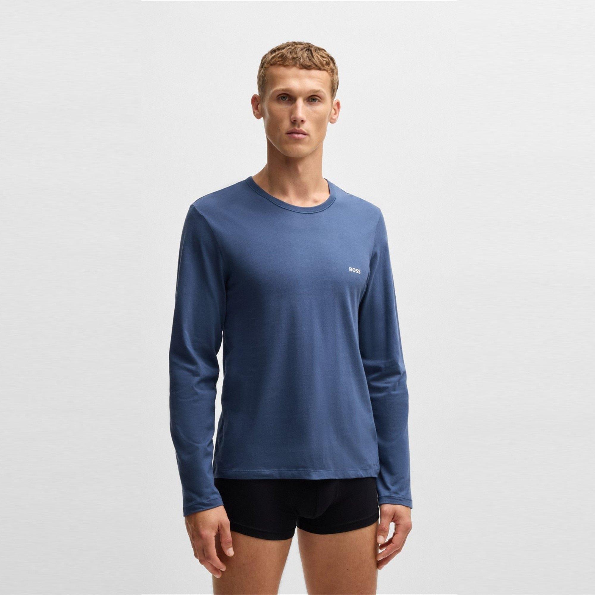 Blu/Blk/Nvy 996 - Boss - Men's BW Long-sleeve RegCrewTee Classic T-Shirts - 6