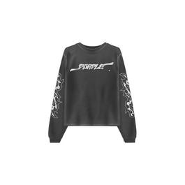 Purple Brand Logo Print Long Sleeve T-Shirt