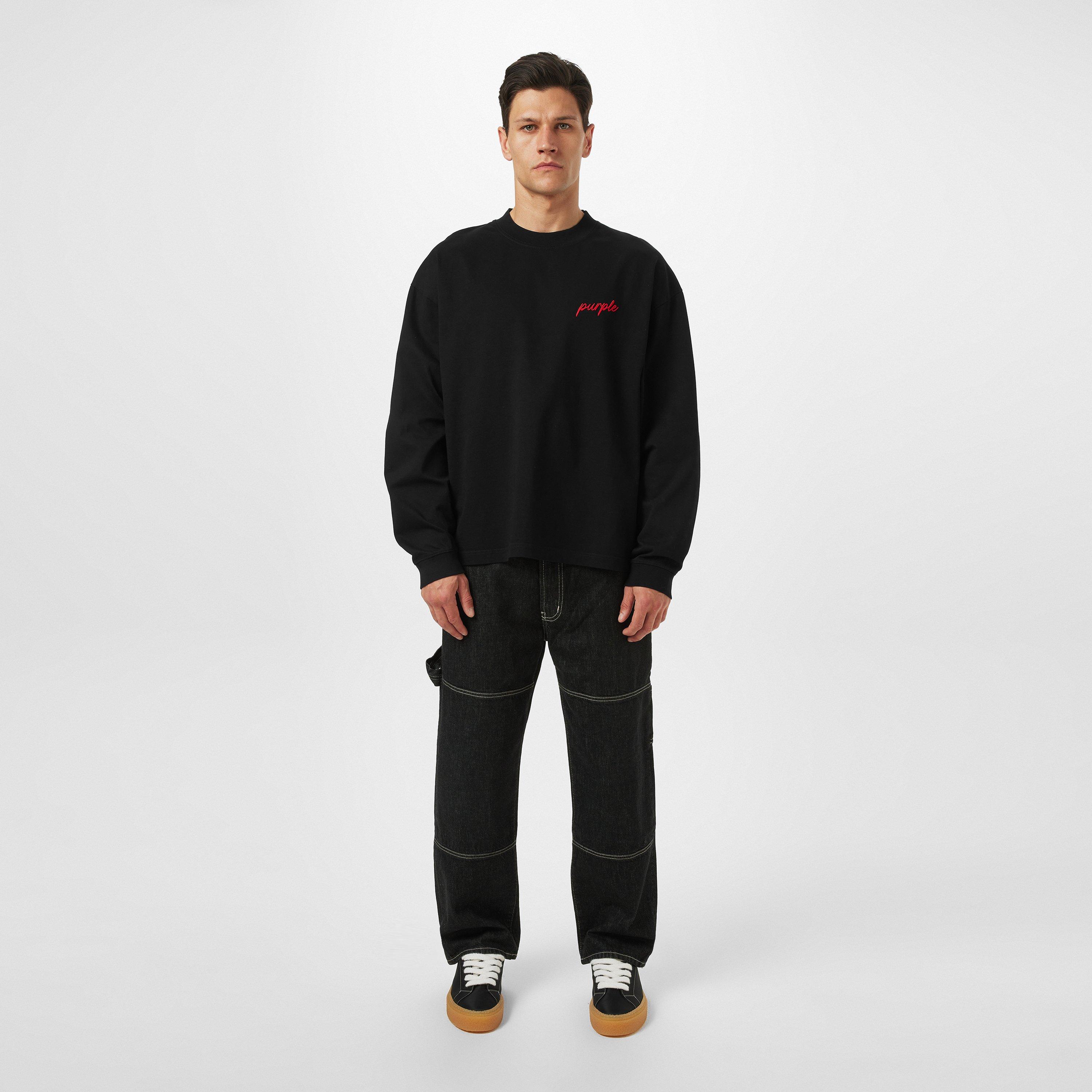 Black - Purple Brand - Men's Oversized Long-Sleeve T-Shirt - 4