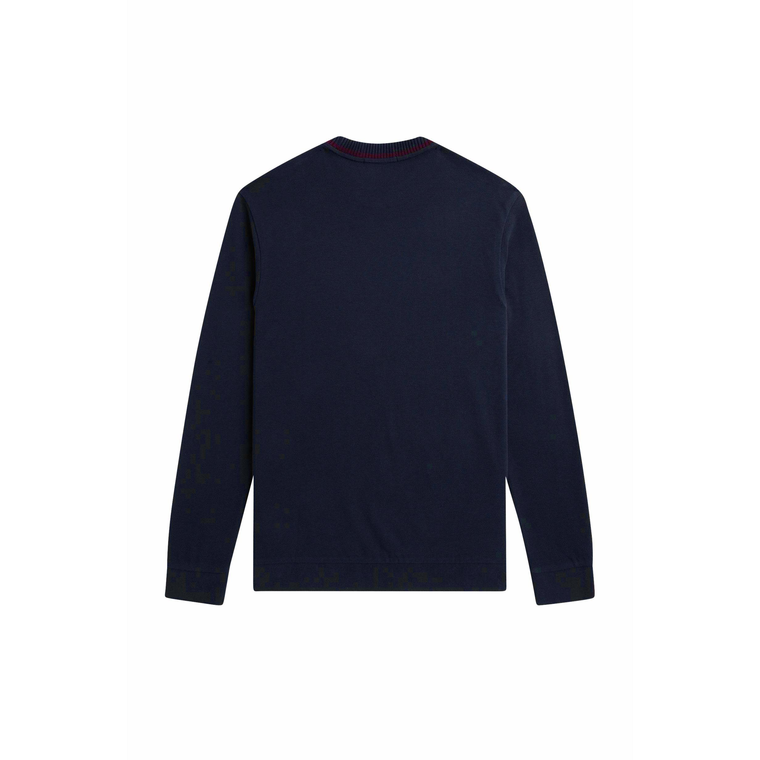 Navy 795 - Fred Perry - Men's Long-Sleeve Pique T-Shirt - 2