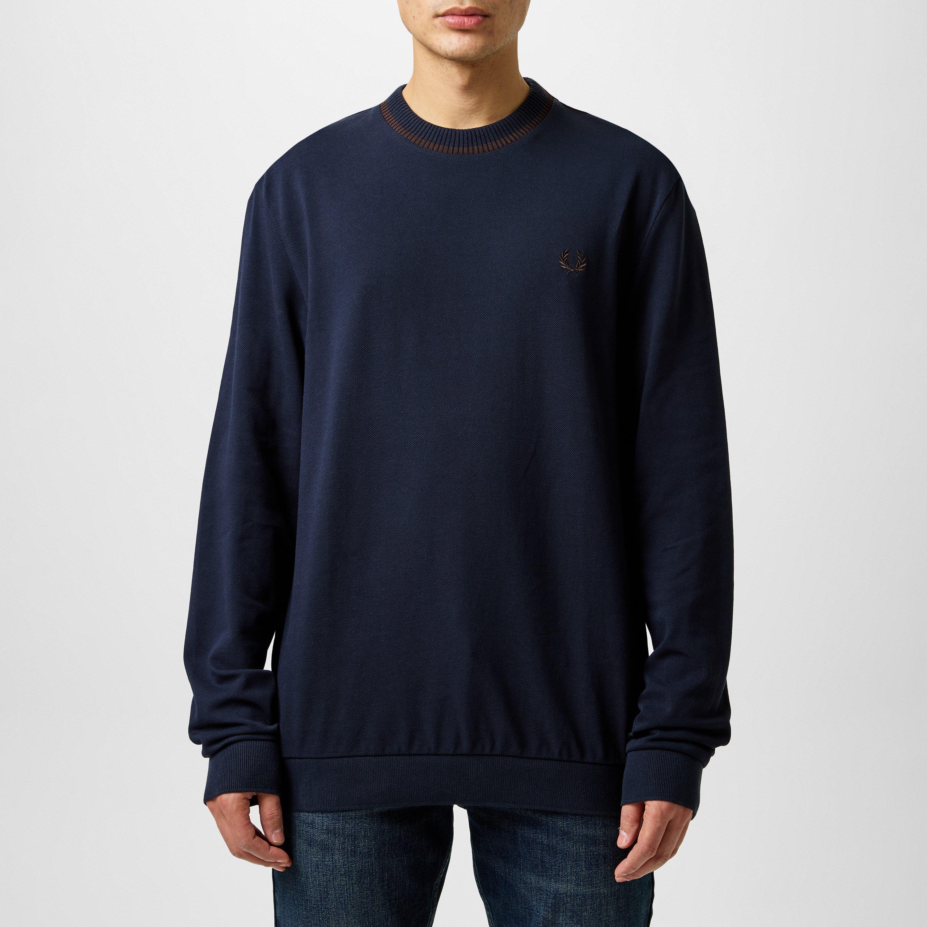Navy 795 - Fred Perry - Men's Long-Sleeve Pique T-Shirt - 3