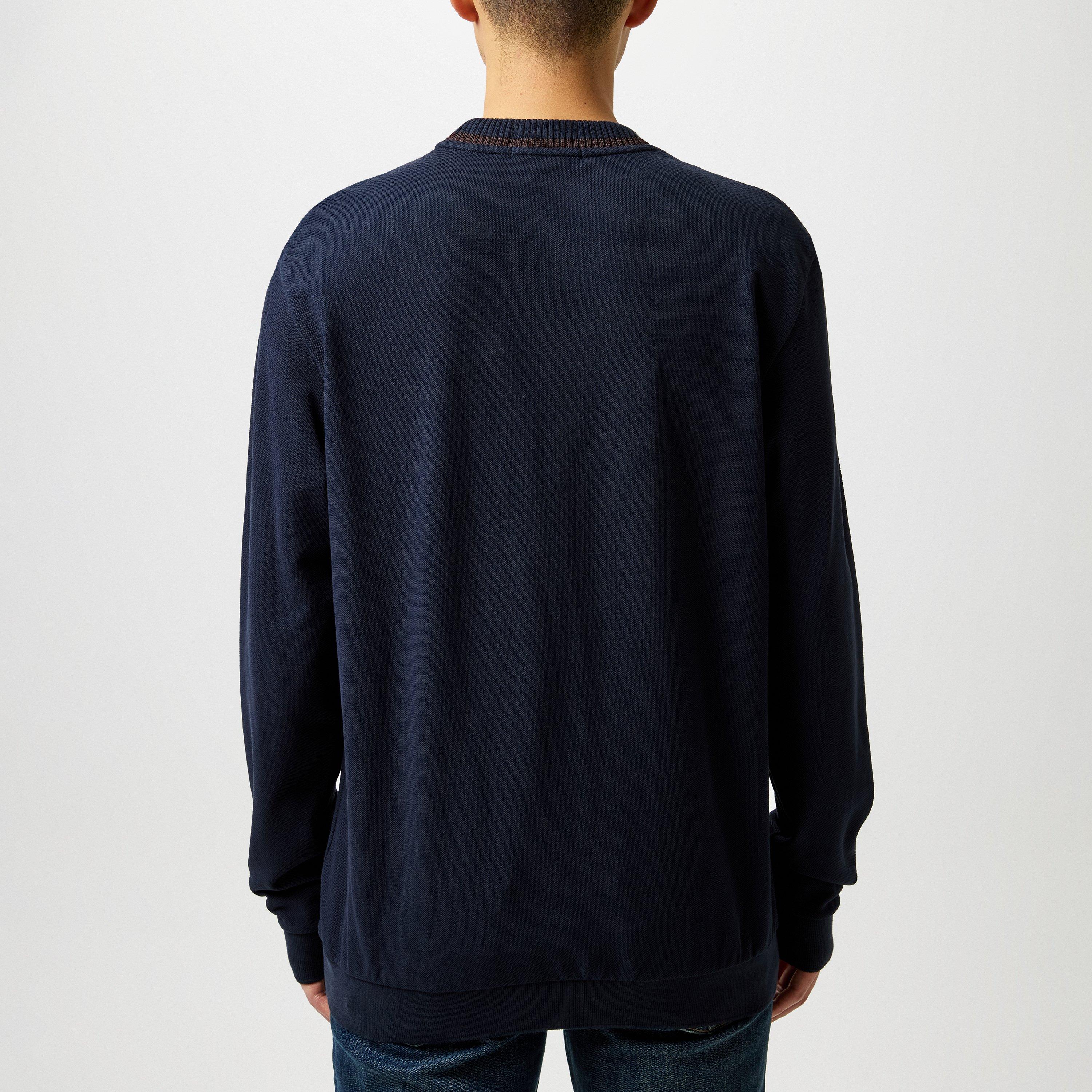 Navy 795 - Fred Perry - Men's Long-Sleeve Pique T-Shirt - 4