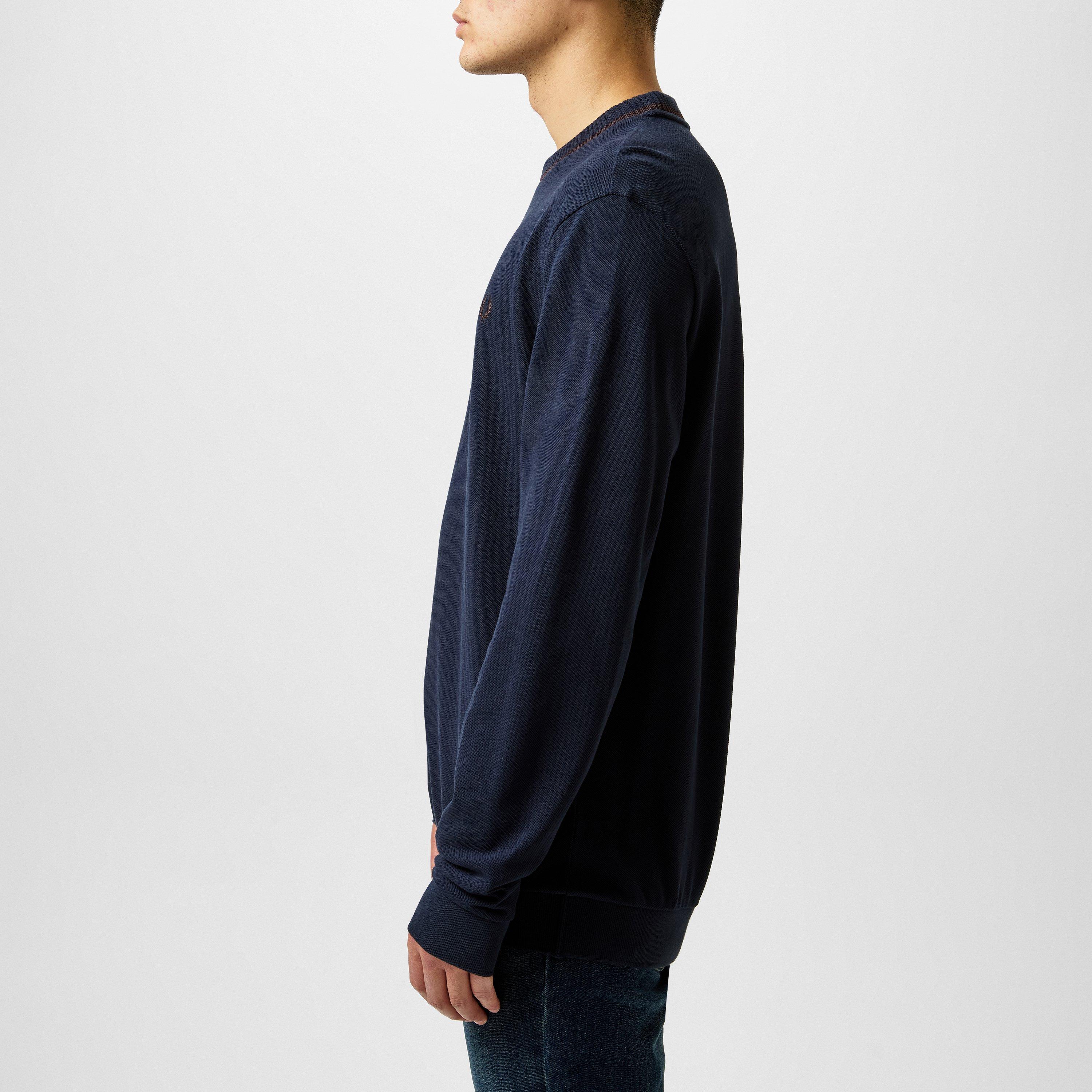 Navy 795 - Fred Perry - Men's Long-Sleeve Pique T-Shirt - 5