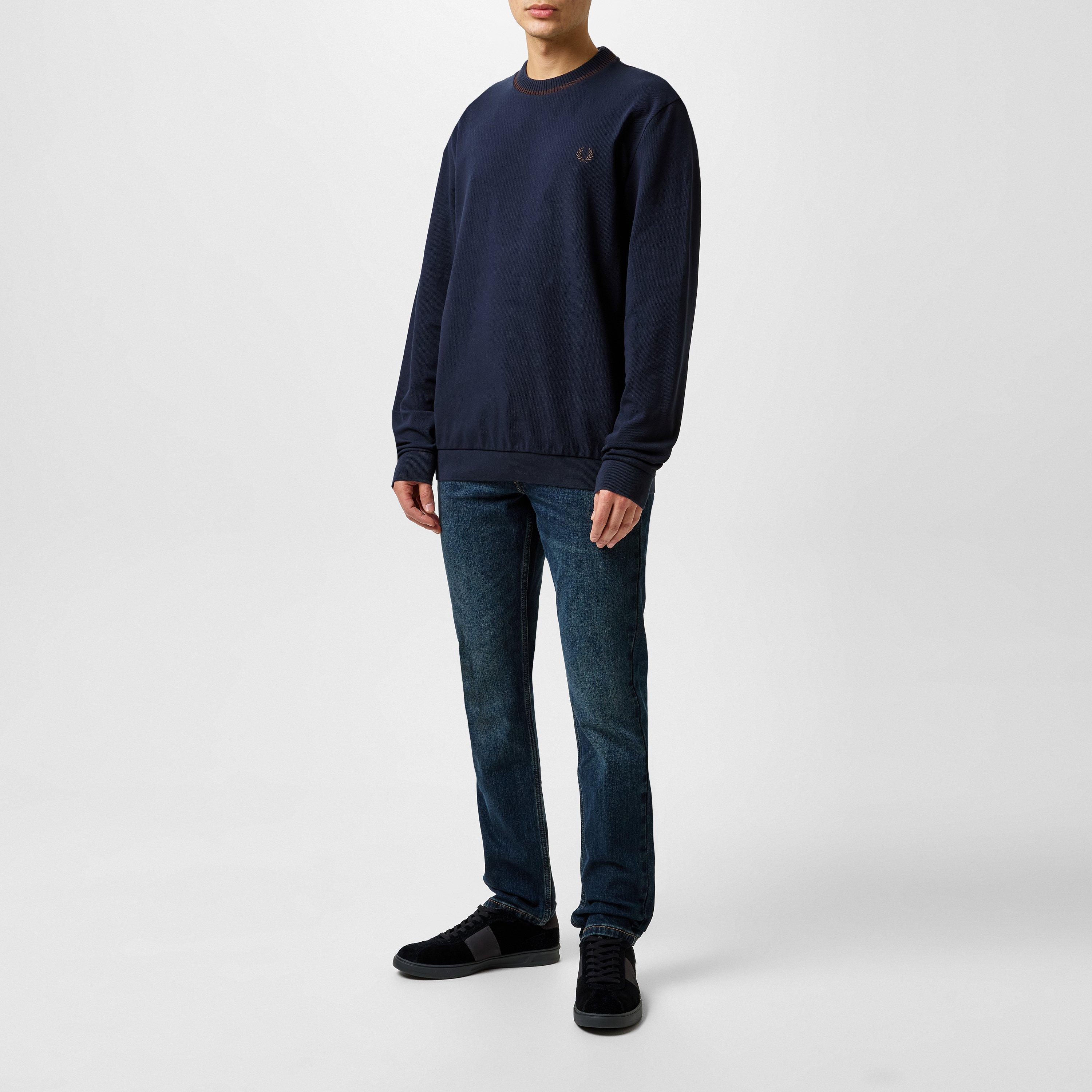 Navy 795 - Fred Perry - Men's Long-Sleeve Pique T-Shirt - 6