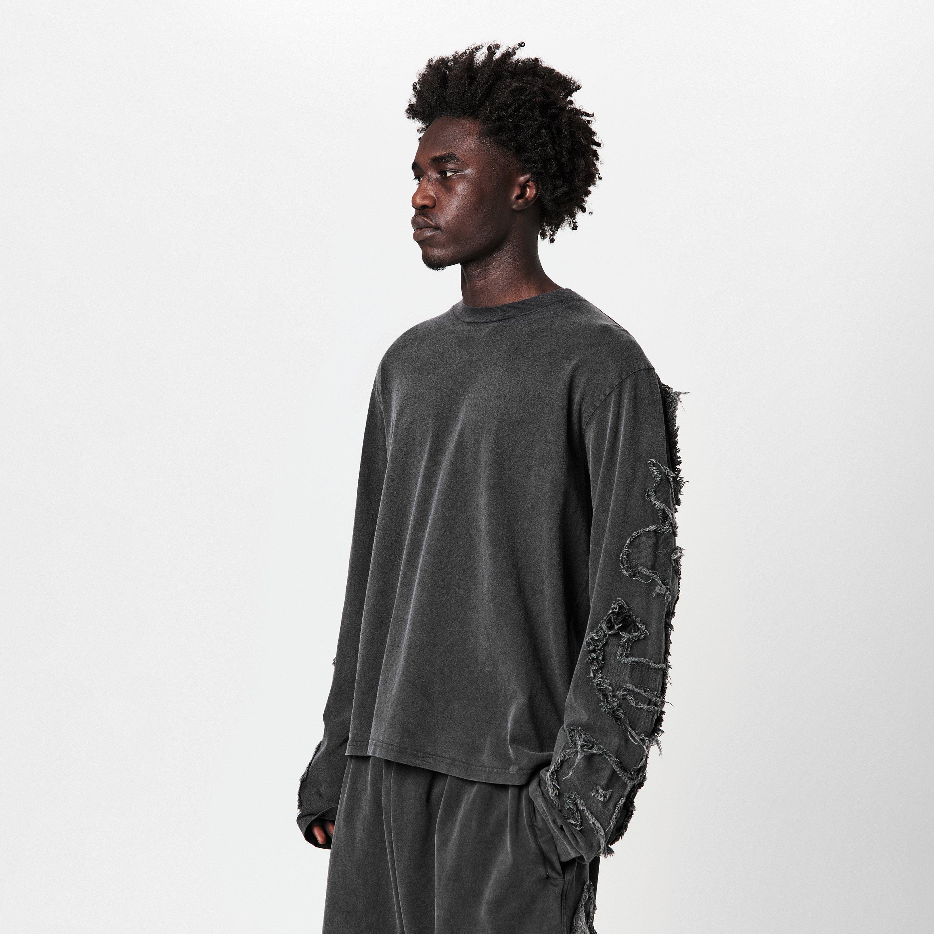 Black - Acne Studios - Men's Goth Logo Long-Sleeve T-Shirt - 3