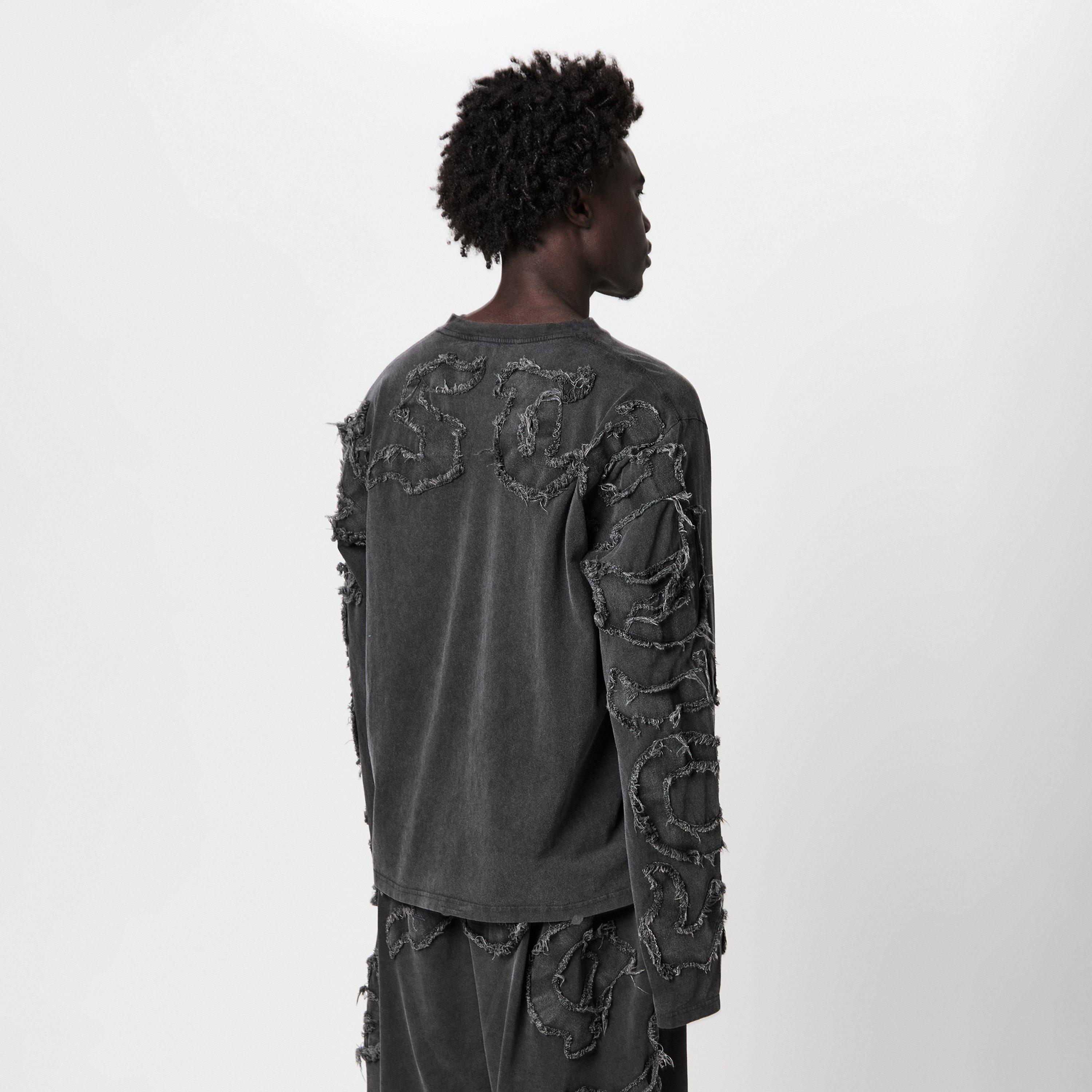 Black - Acne Studios - Men's Goth Logo Long-Sleeve T-Shirt - 4